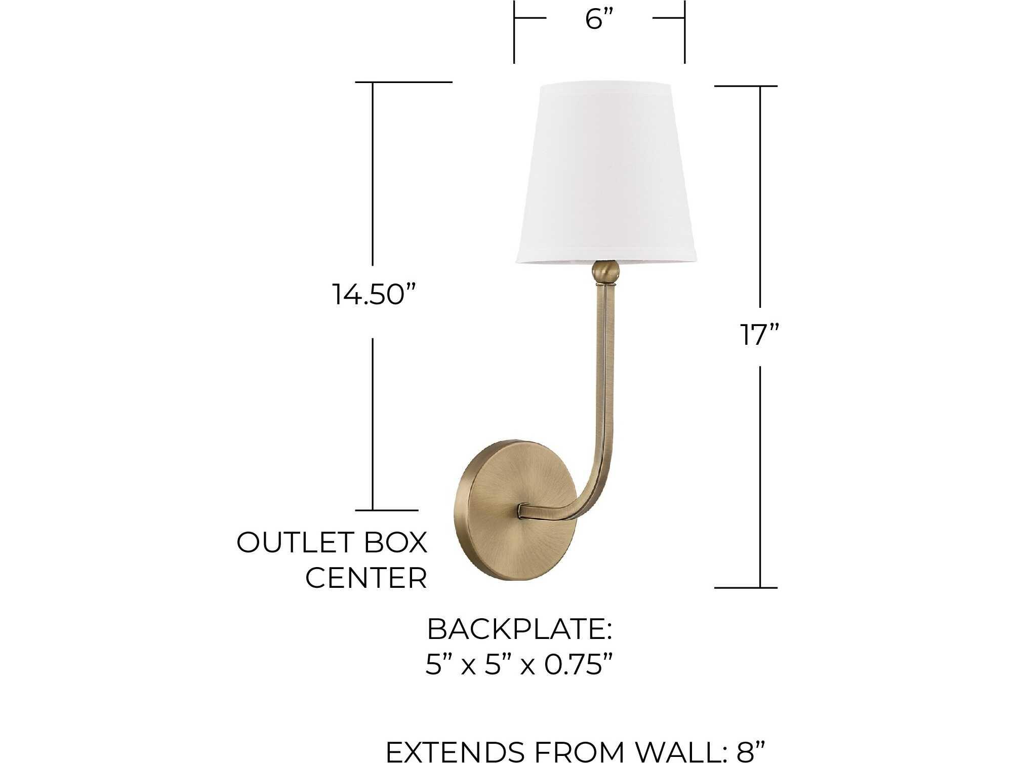 Capital Lighting Dawson 1-Light Aged Brass Wall Sconce