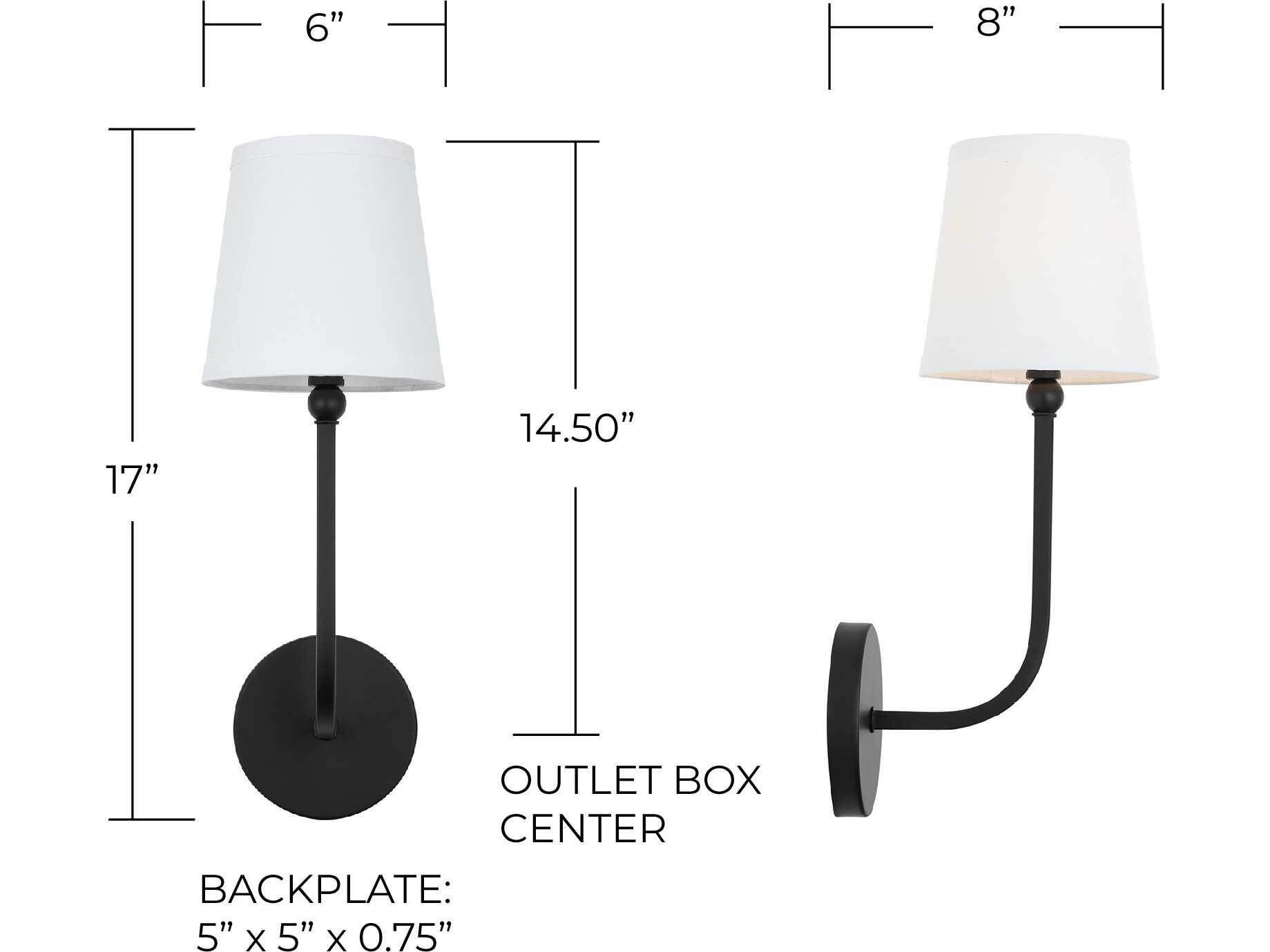 Capital Lighting Dawson 1-Light Matte Black Wall Sconce