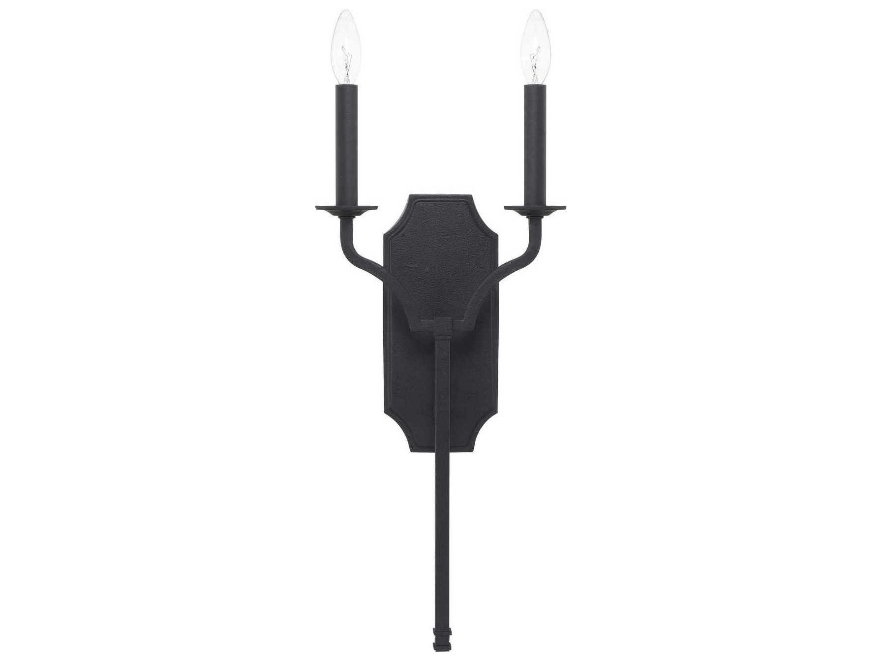 Capital Lighting Ravenwood 2-Light Black Iron Wall Sconce