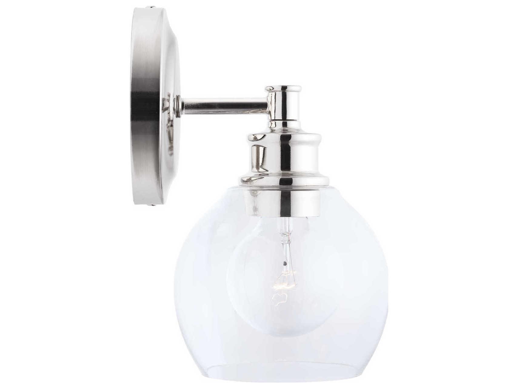 Capital Lighting Mid Century 1-Light Polished Nickel Glass Wall Sconce