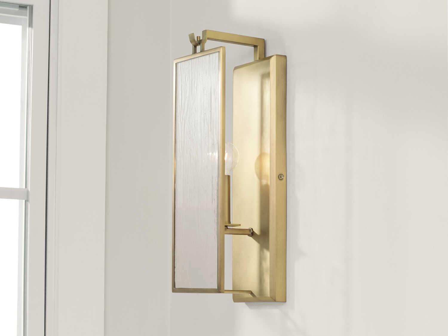 Capital Lighting Rylann 1-Light Aged Brass Glass Wall Sconce