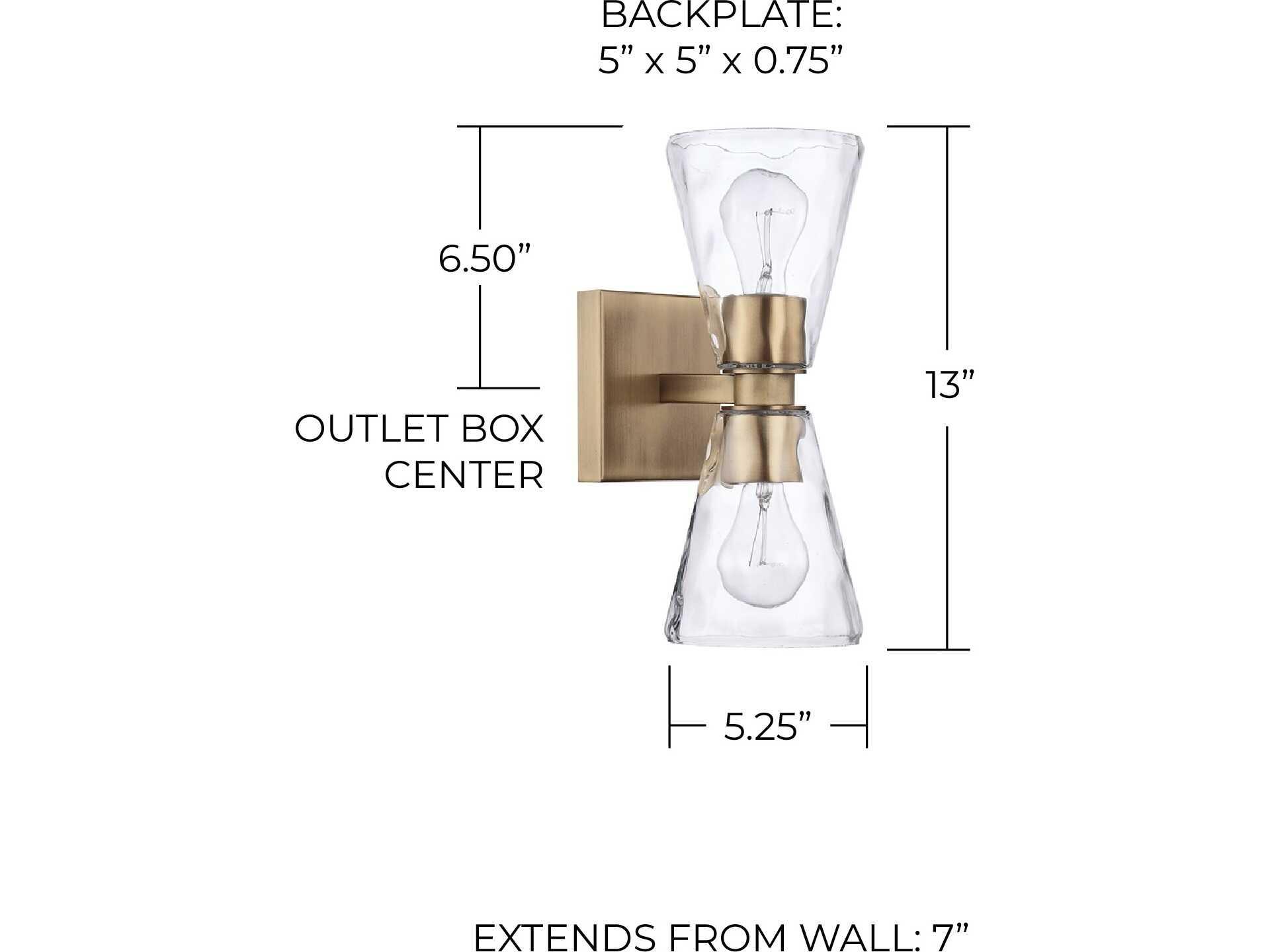 Capital Lighting Lyra 2-Light Aged Brass Wall Sconce