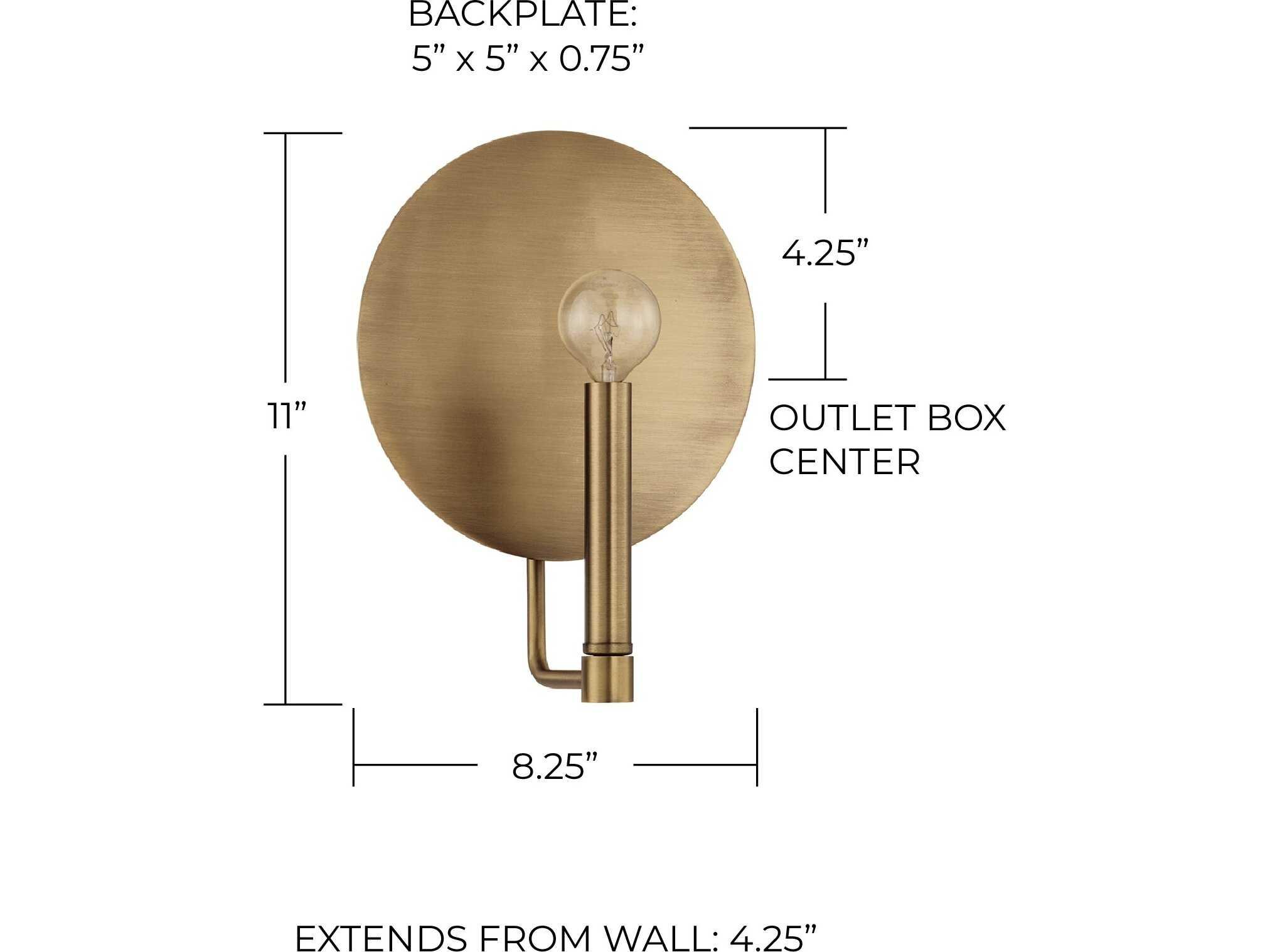 Capital Lighting Wells 1-Light Aged Brass Wall Sconce
