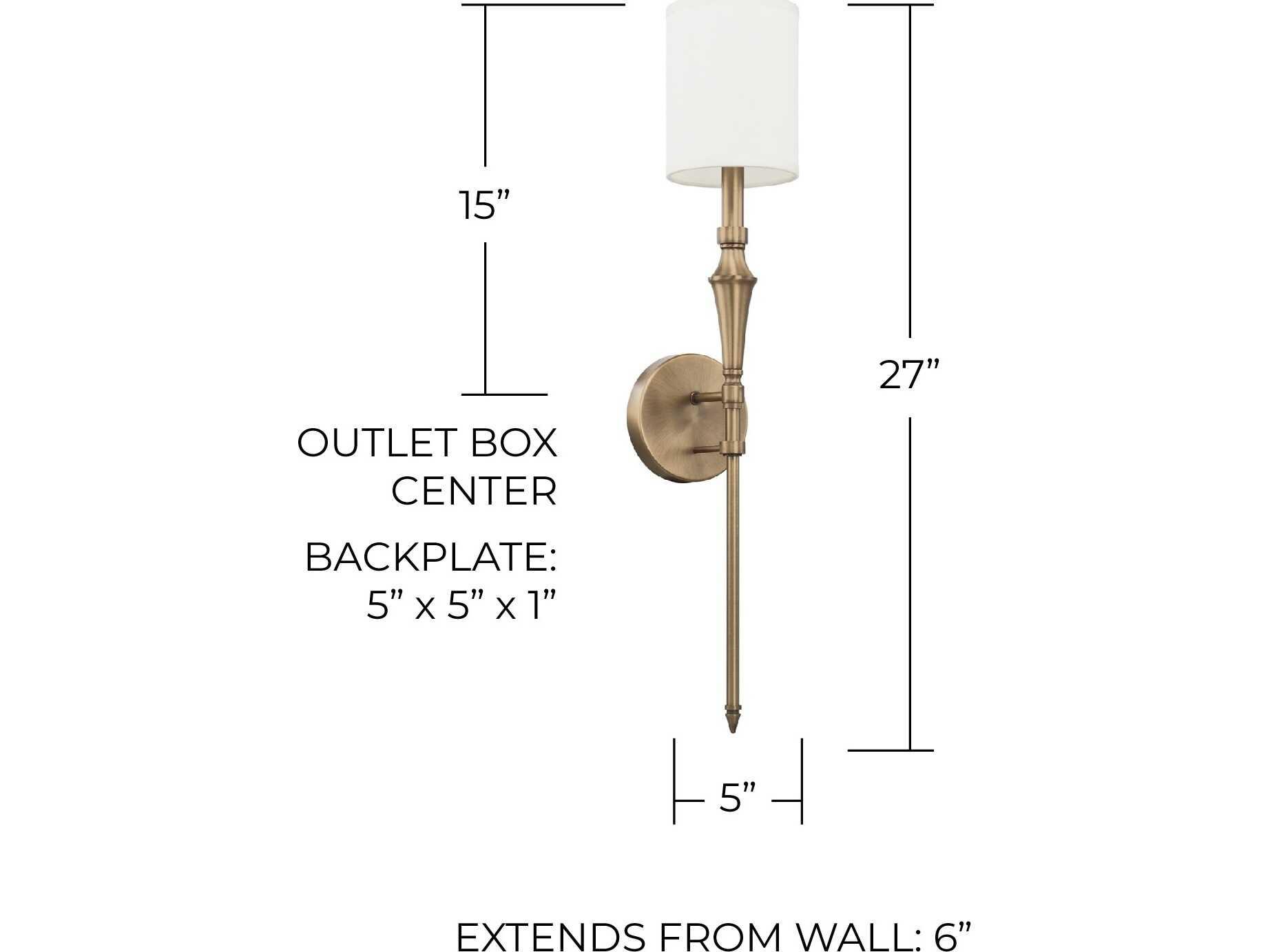 Capital Lighting Mount 1-Light Aged Brass Wall Sconce