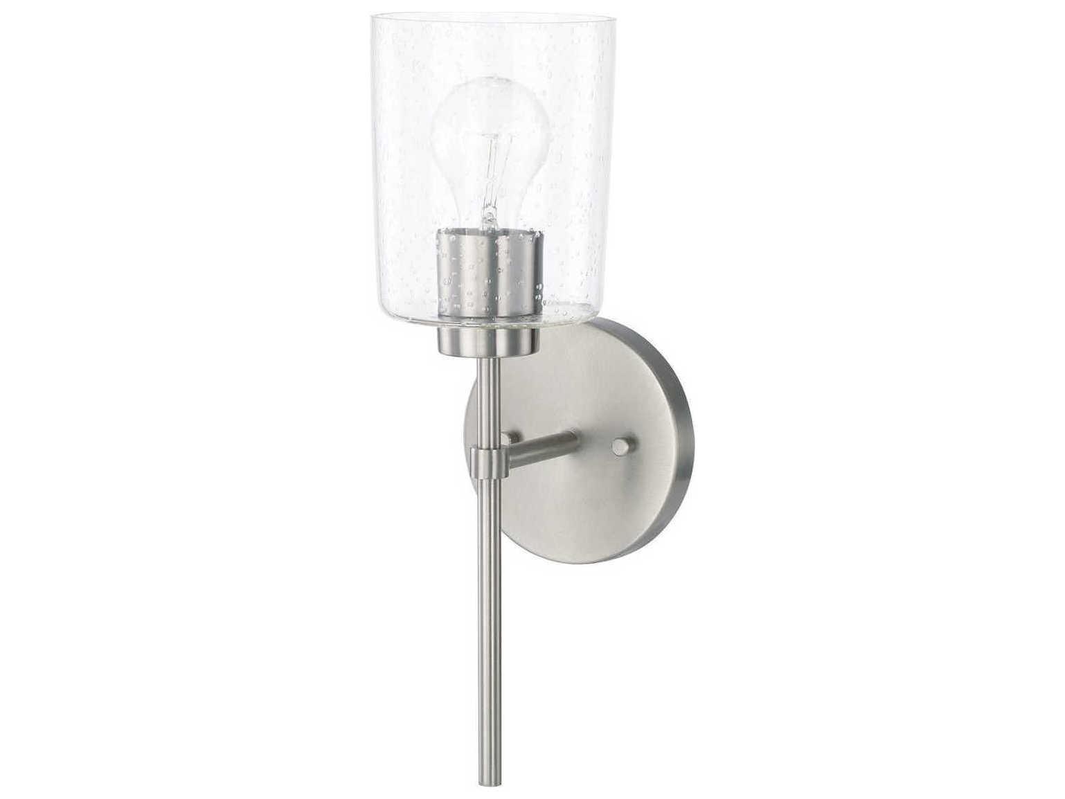 Capital Lighting Greyson 1-Light Brushed Nickel Glass Wall Sconce