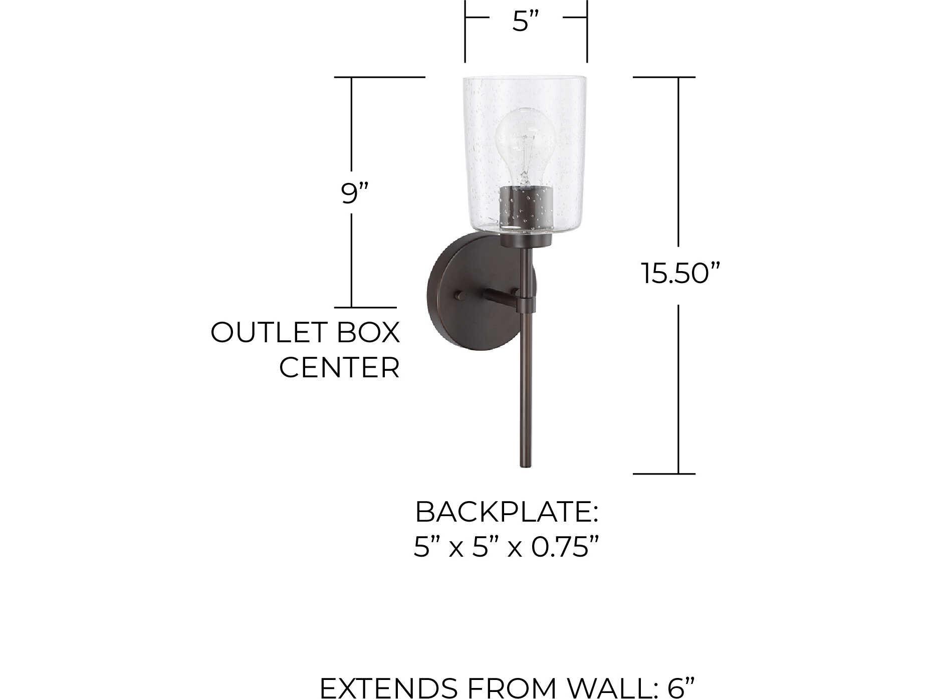 Capital Lighting Greyson 1-Light Bronze Glass Wall Sconce