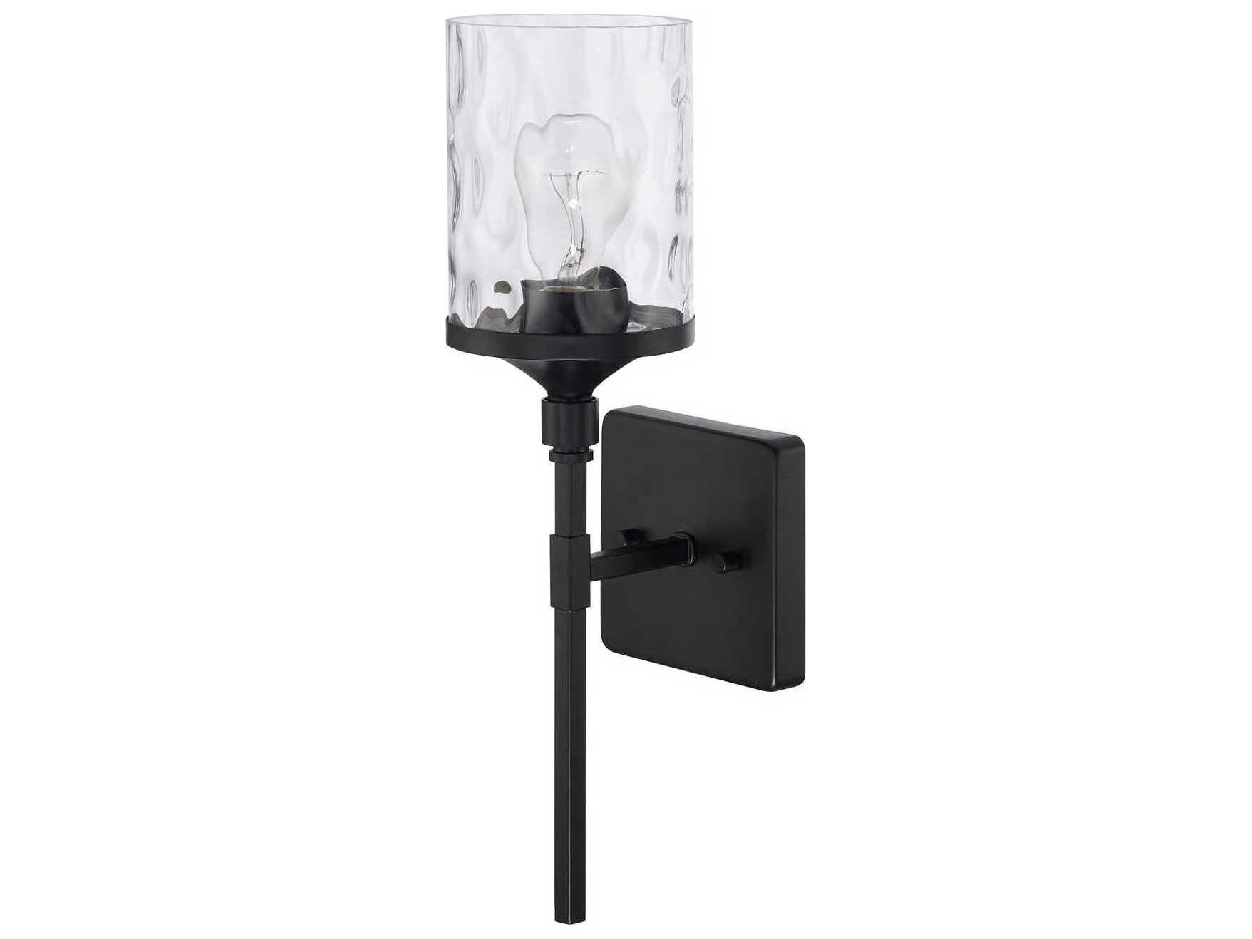 Capital Lighting Colton 1-Light Matte Black Glass Wall Sconce