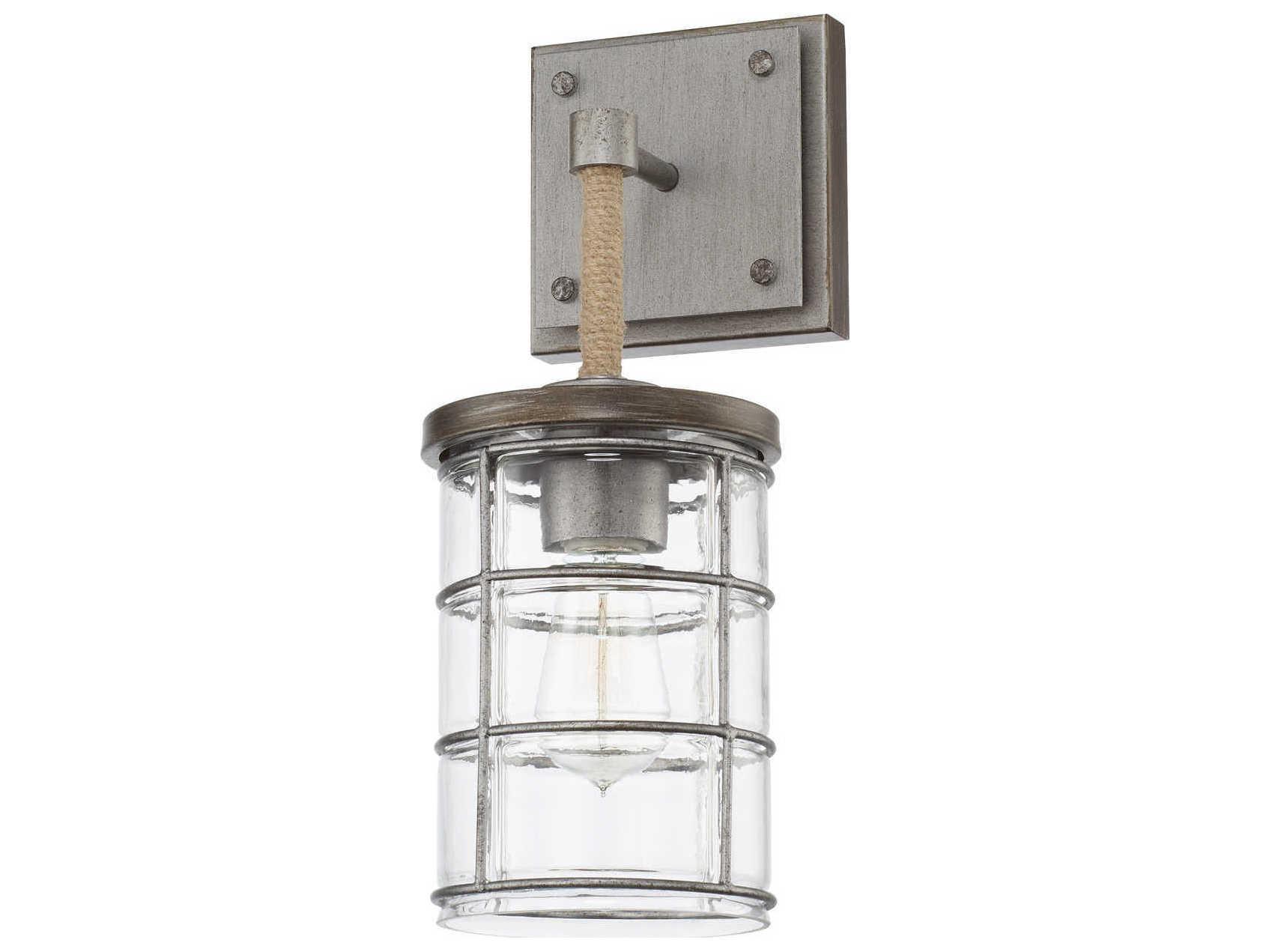 Capital Lighting Colby 1-Light Urban Grey Glass Wall Sconce