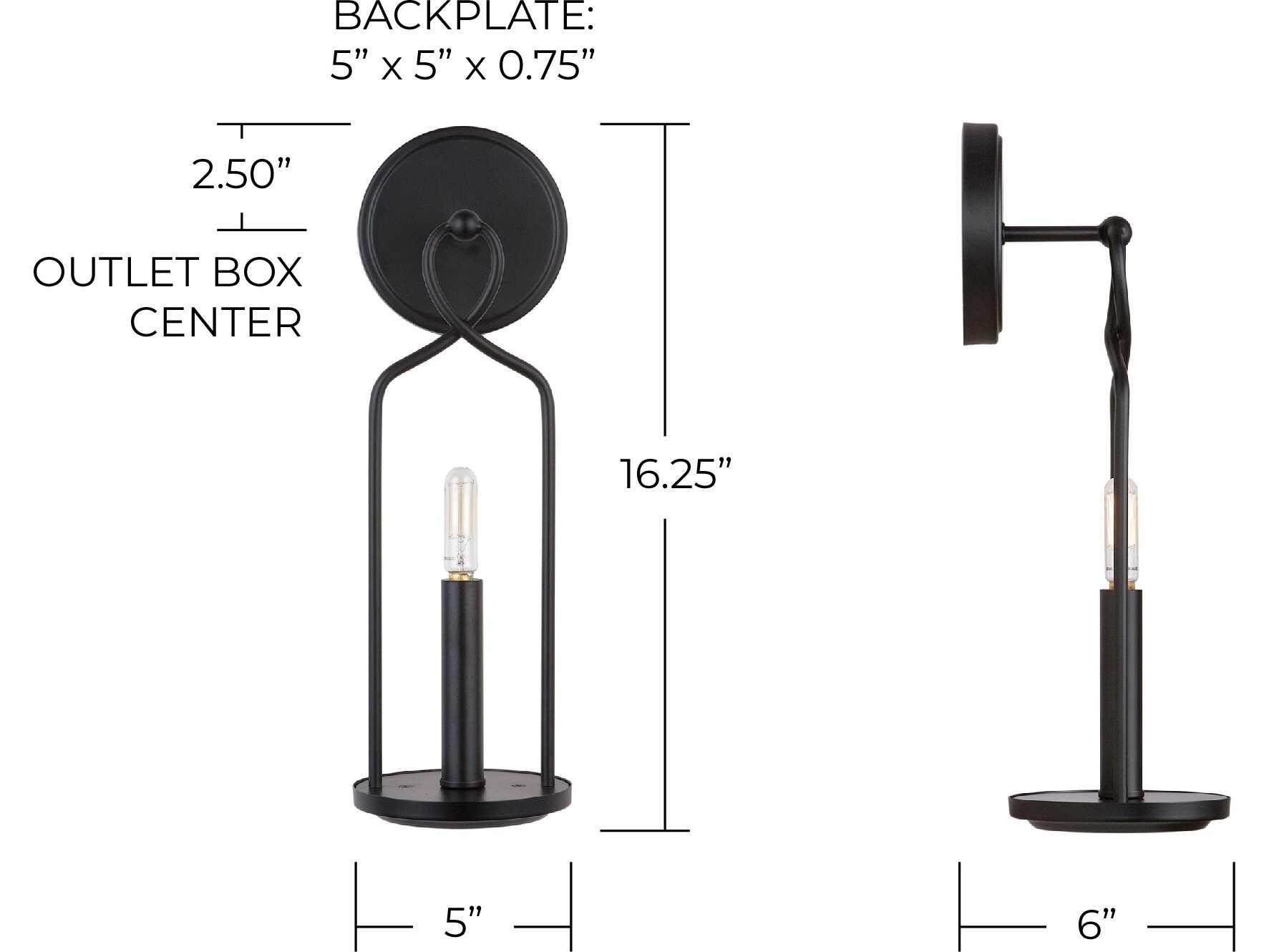 Capital Lighting Sonnet 1-Light Matte Black Wall Sconce