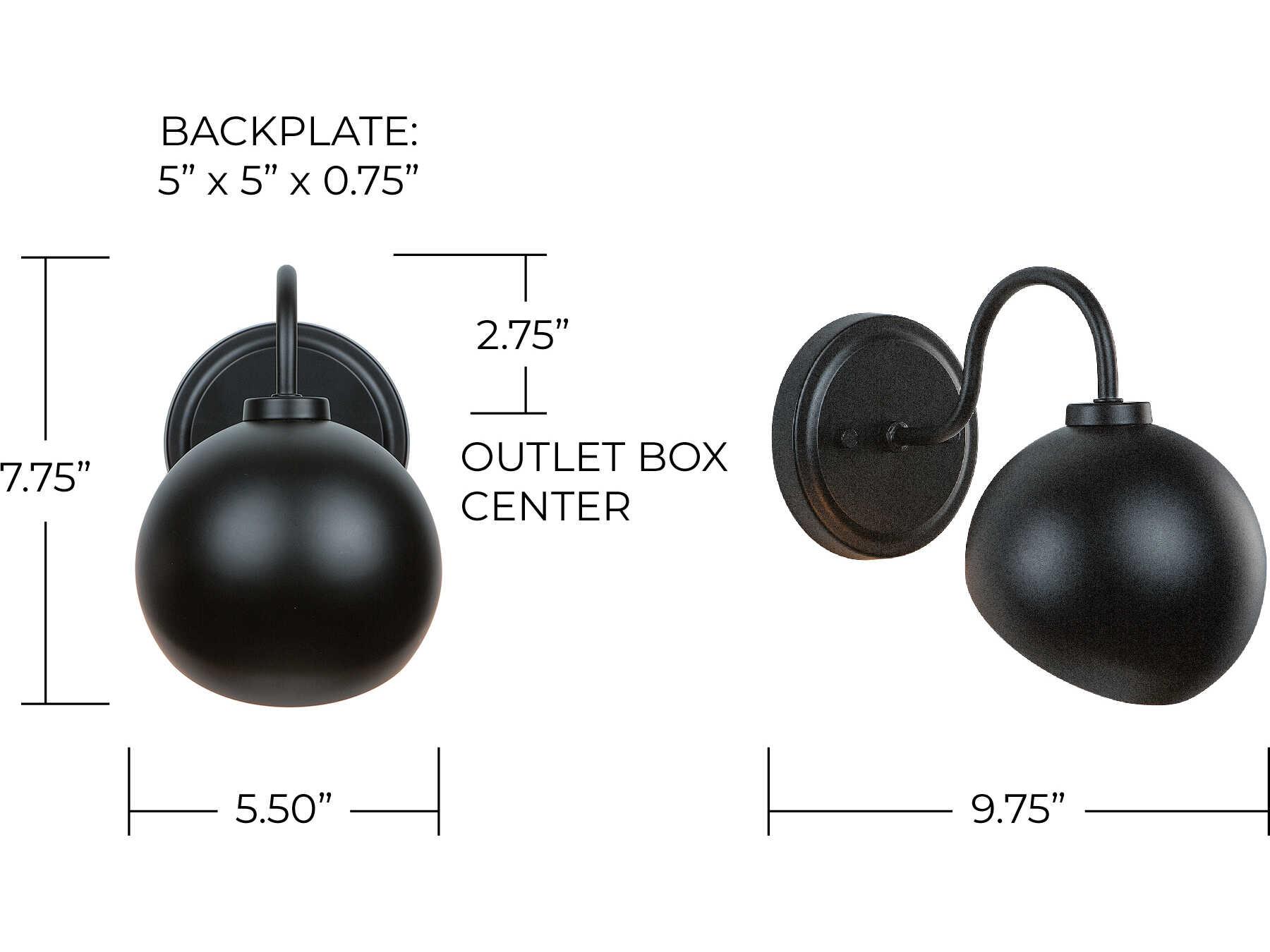 Capital Lighting Hadley 1-Light Matte Black Wall Sconce