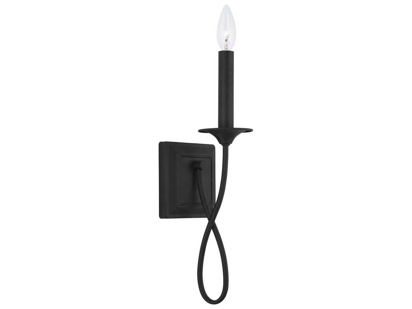 Capital Lighting Vincent 1-Light Black Iron Wall Sconce