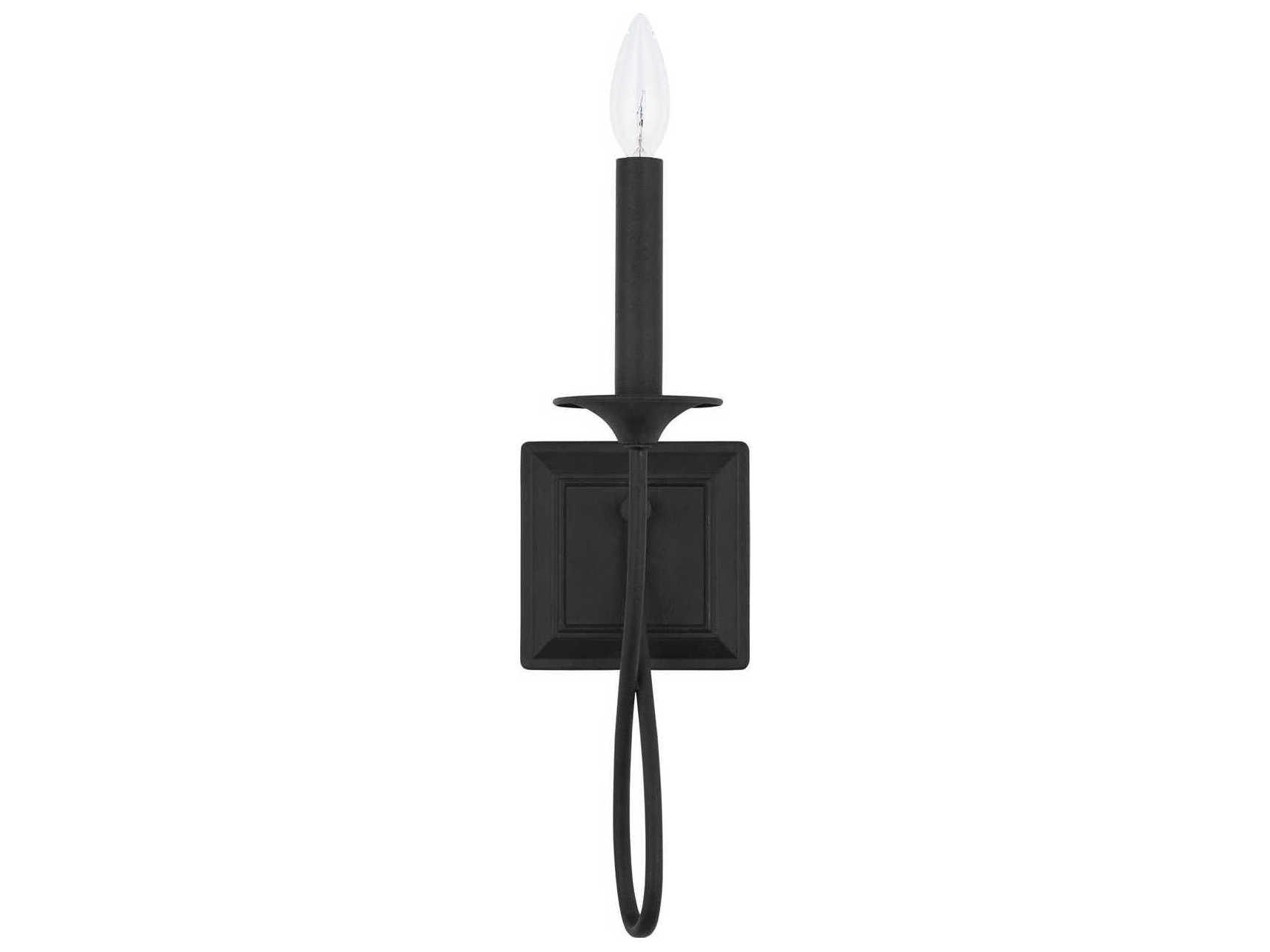 Capital Lighting Vincent 1-Light Black Iron Wall Sconce