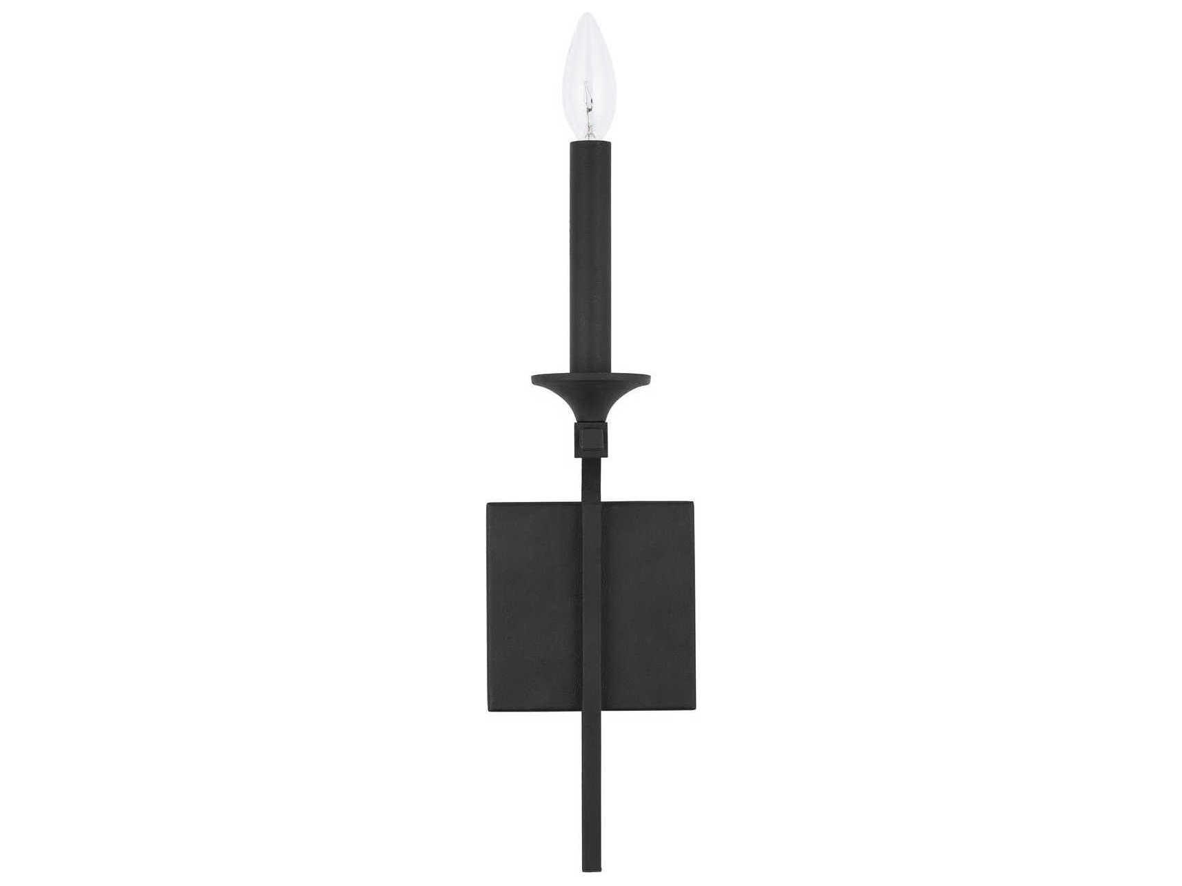 Capital Lighting Clint 1-Light Black Iron Wall Sconce