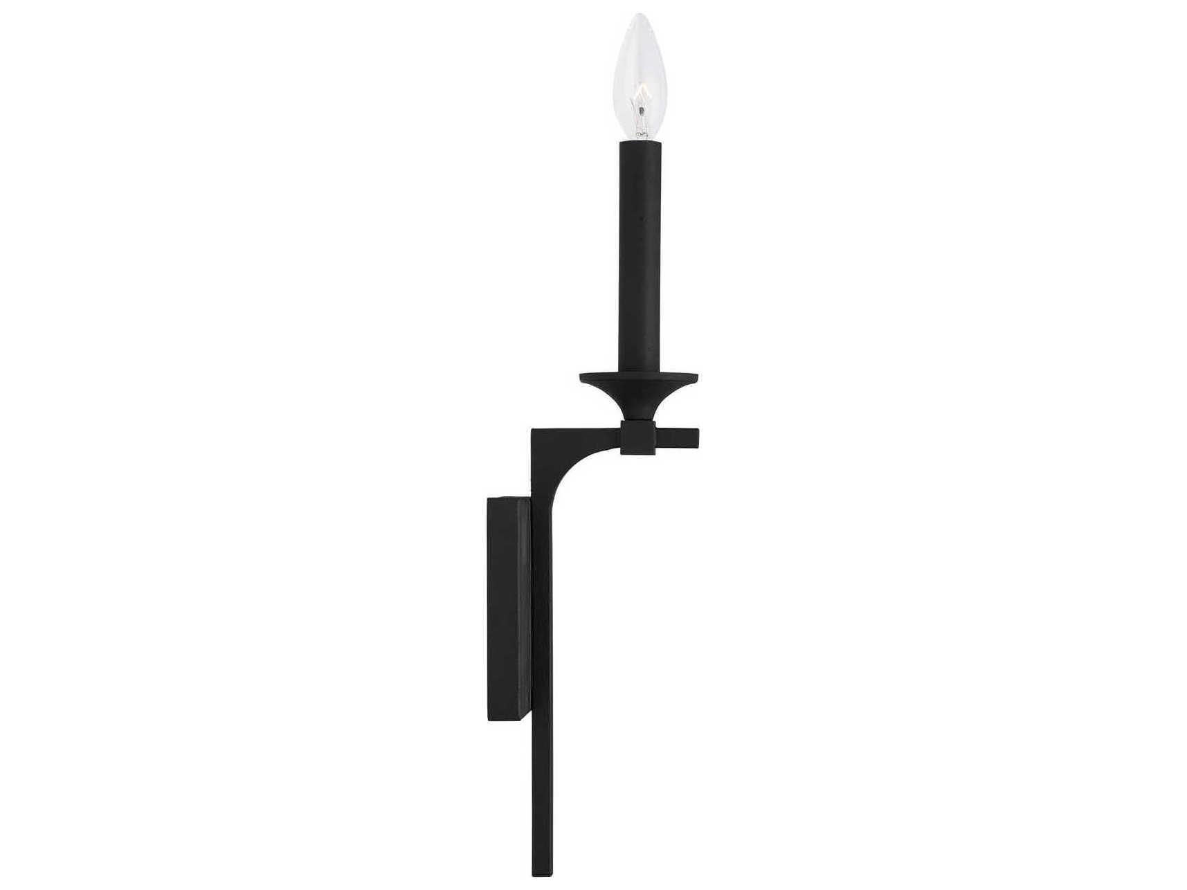 Capital Lighting Clint 1-Light Black Iron Wall Sconce