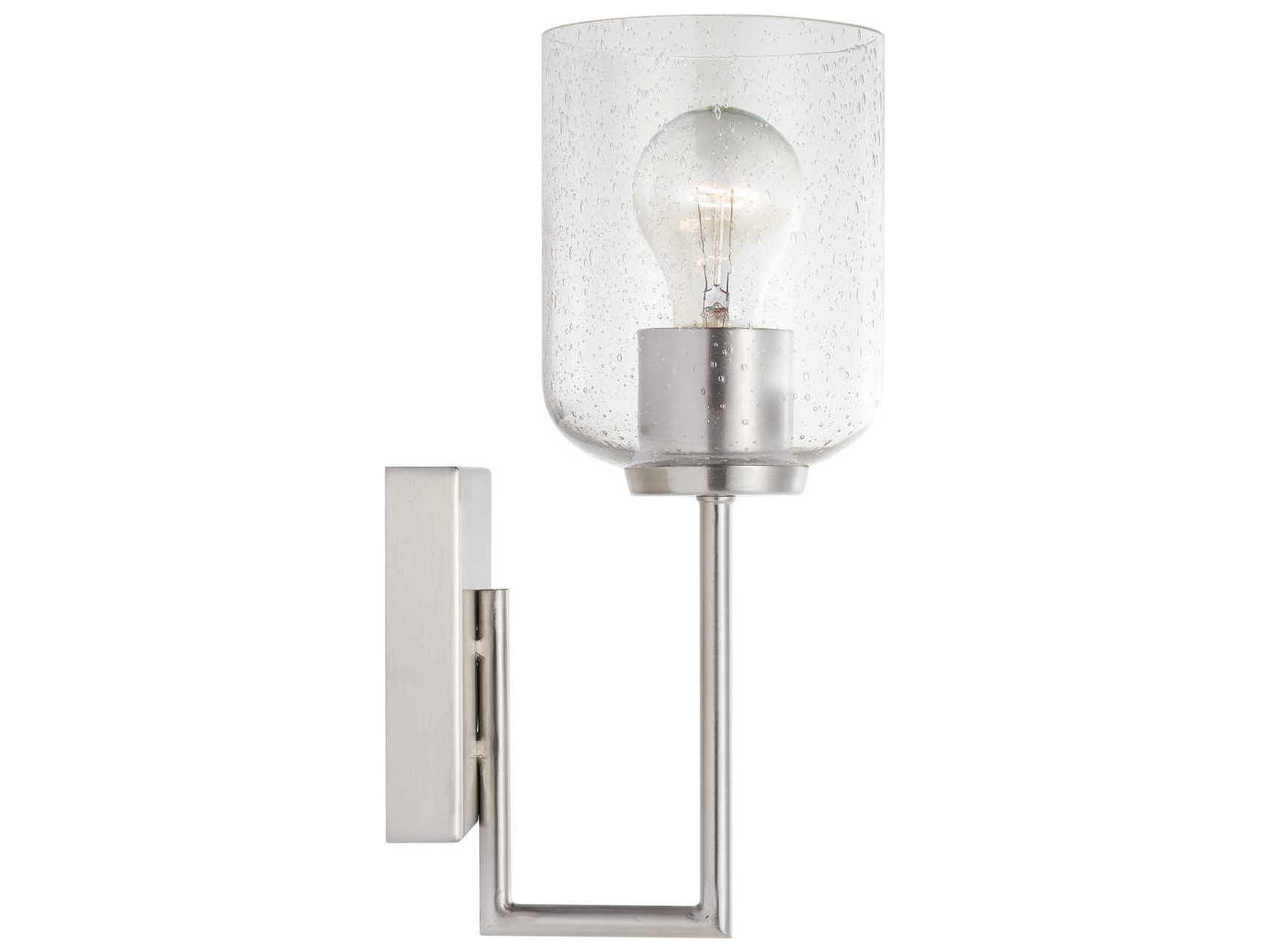 Capital Lighting Carter 1-Light Brushed Nickel Glass Wall Sconce
