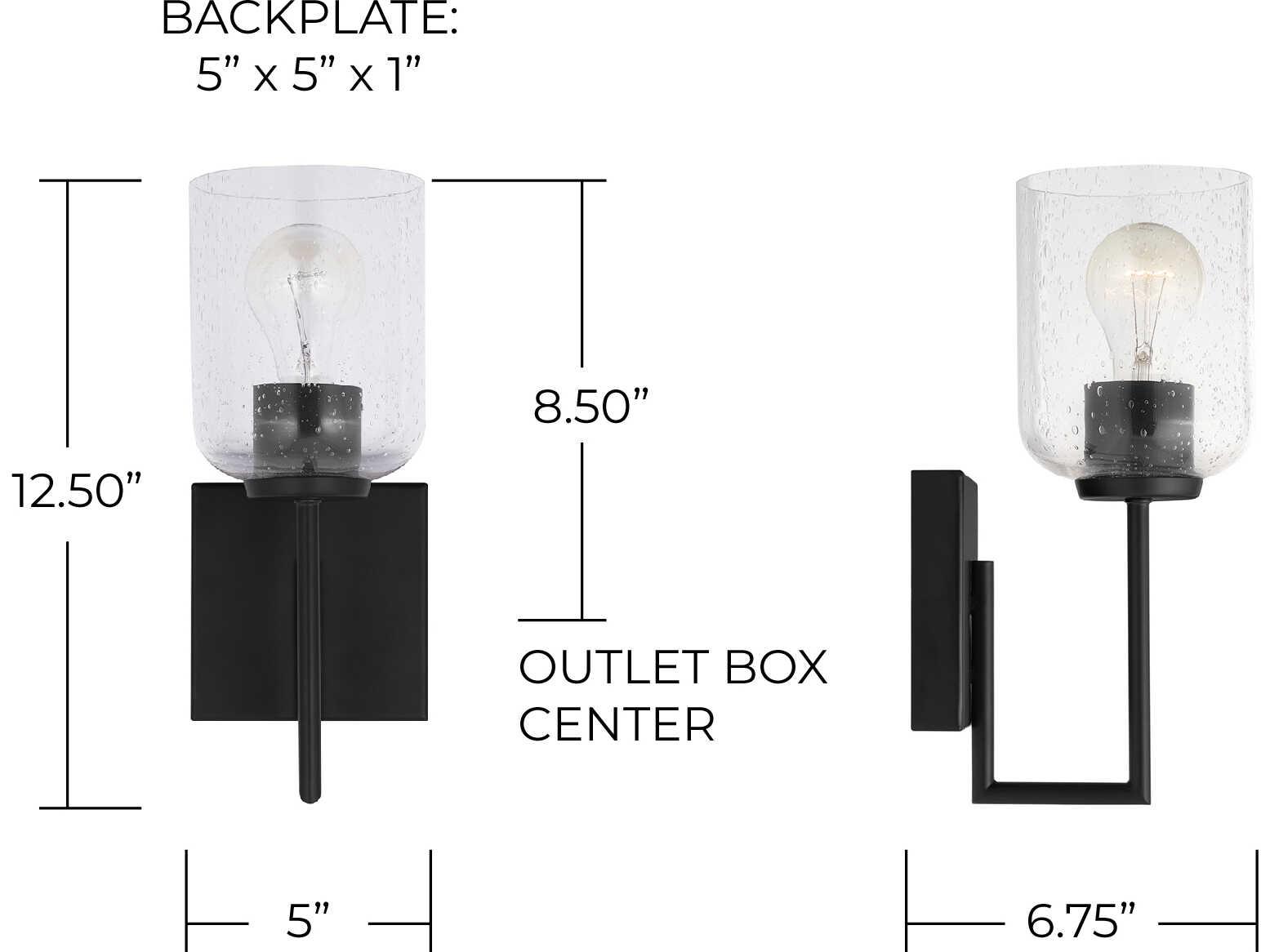 Capital Lighting Carter 1-Light Matte Black Wall Sconce