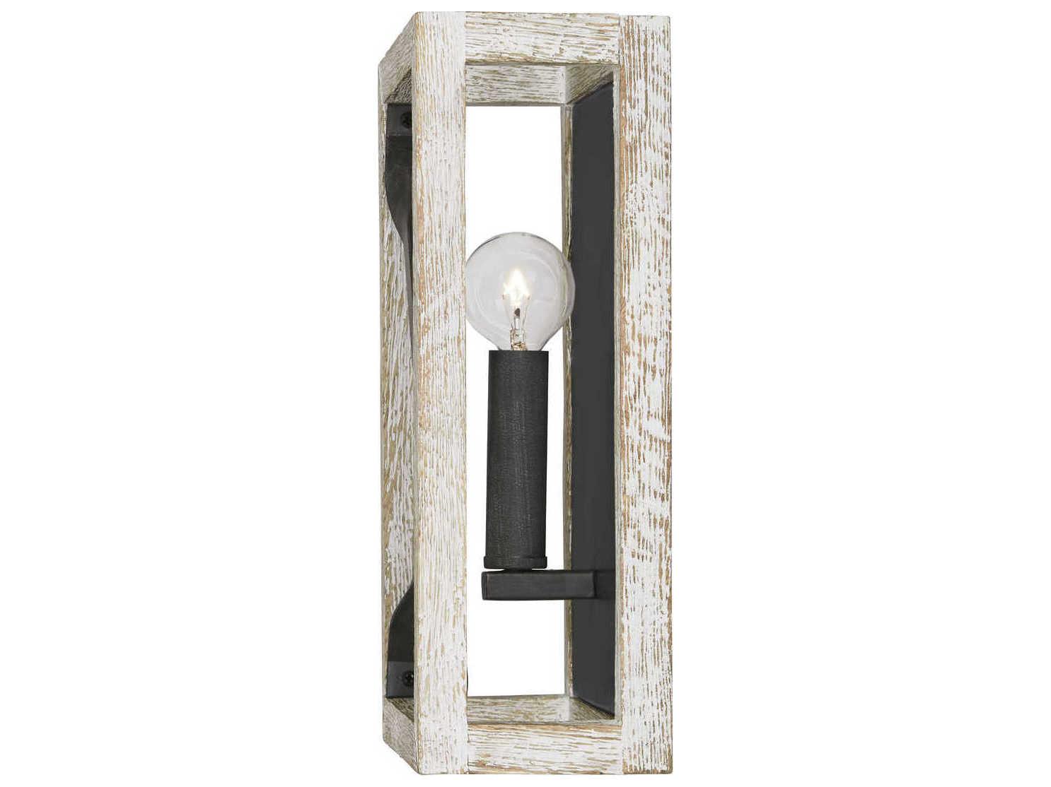 Capital Lighting Remi 1-Light Brushed White Wash And Nordic Iron Wall Sconce