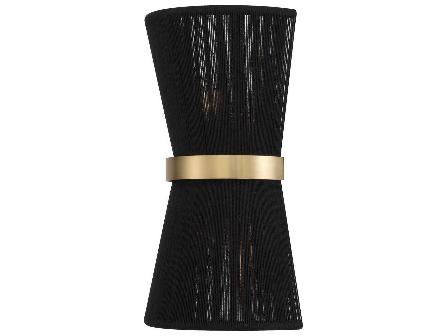 Capital Lighting Cecilia 2-Light Black Rope And Patinaed Brass Wall Sconce