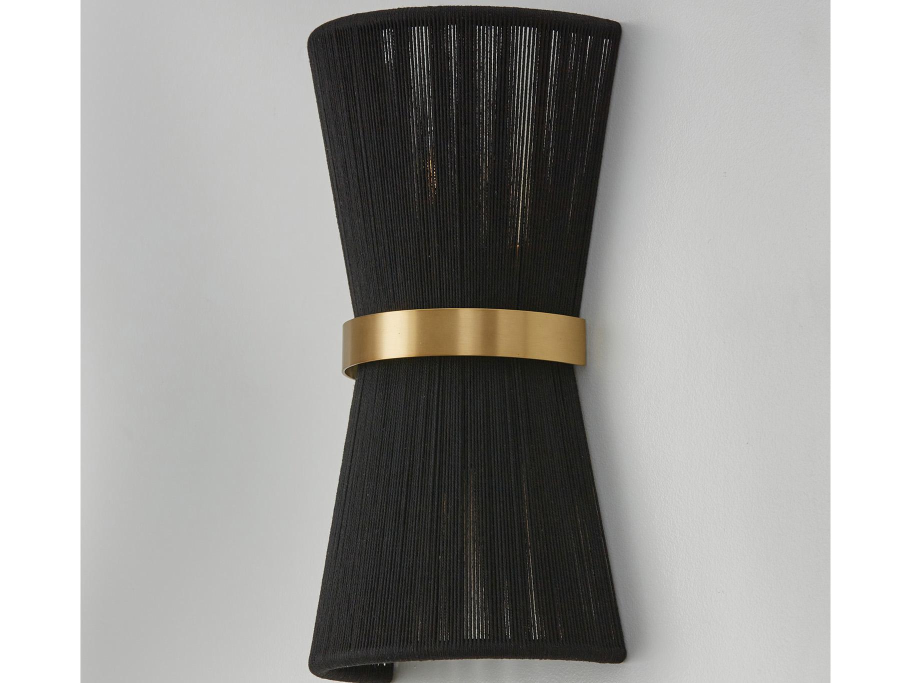 Capital Lighting Cecilia 2-Light Black Rope And Patinaed Brass Wall Sconce