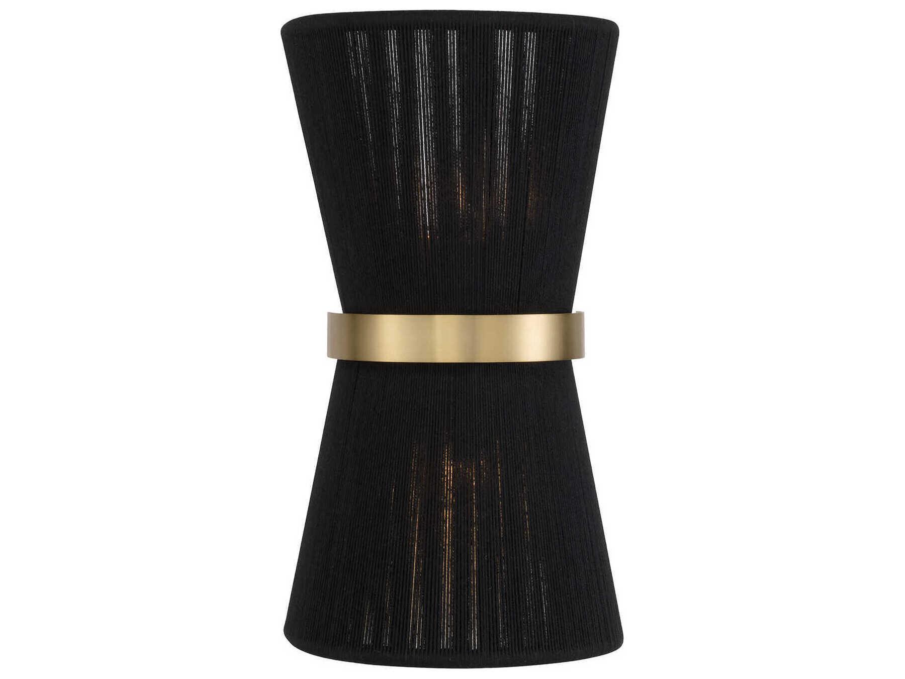 Capital Lighting Cecilia 2-Light Black Rope And Patinaed Brass Wall Sconce
