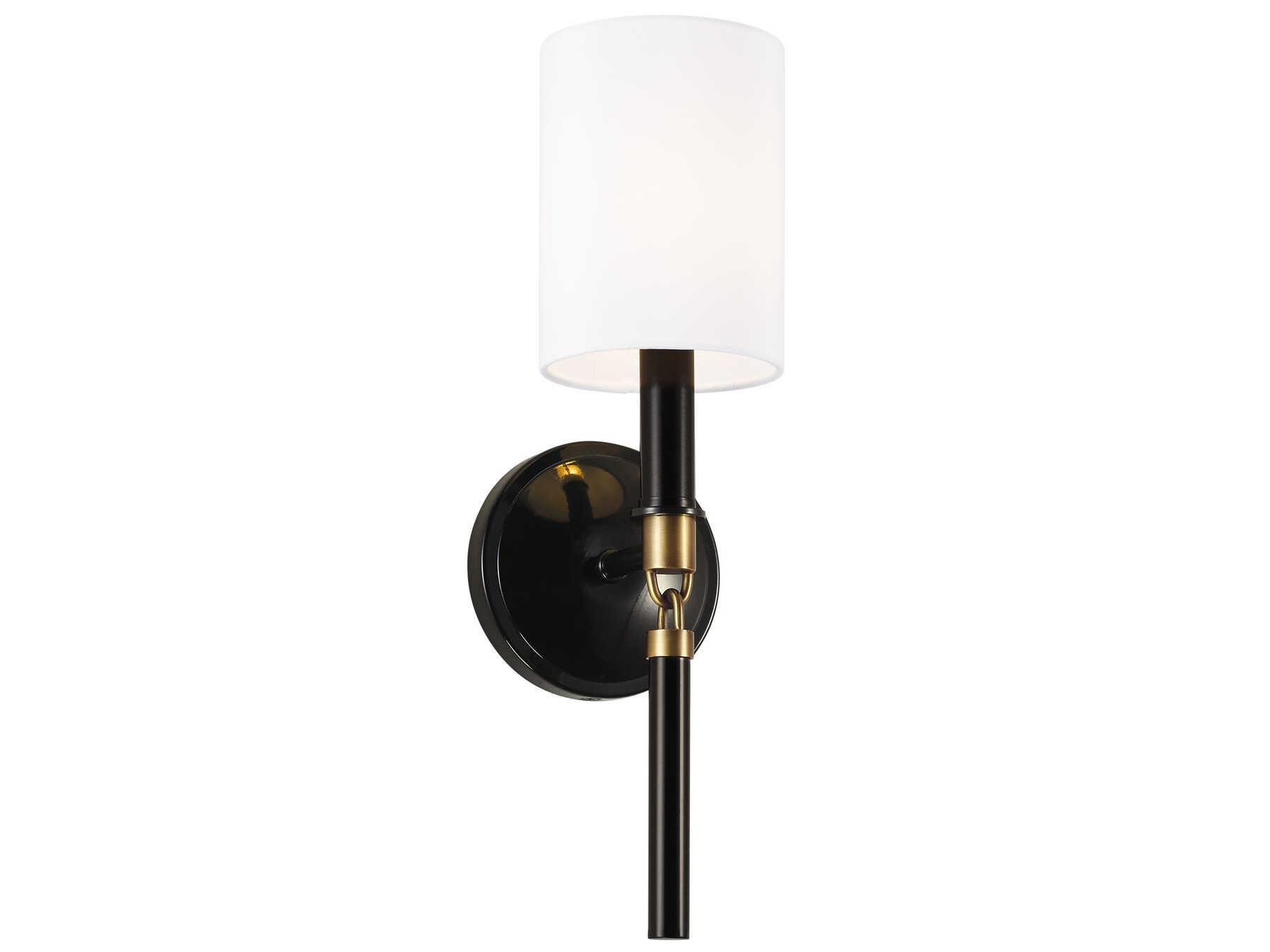 Capital Lighting Beckham 1-Light Glossy Black Aged Brass Wall Sconce