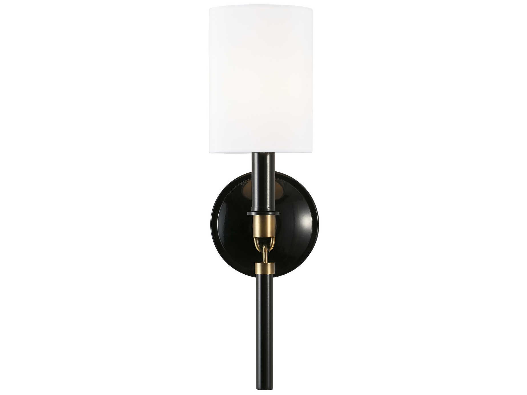 Capital Lighting Beckham 1-Light Glossy Black Aged Brass Wall Sconce