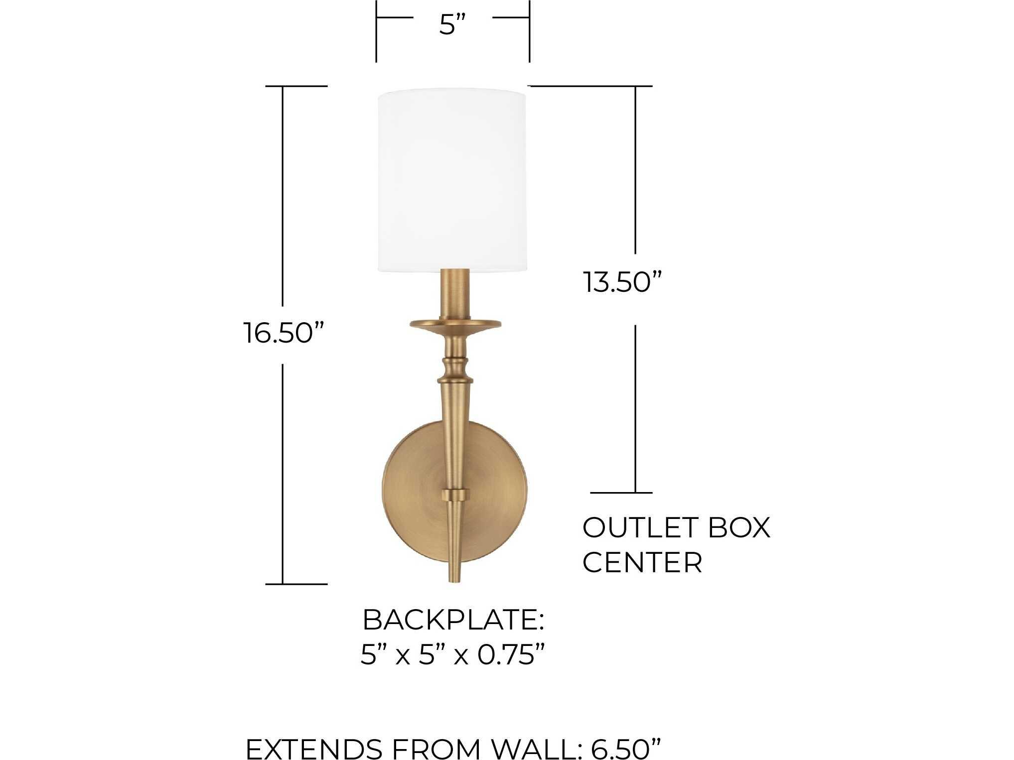 Capital Lighting Abbie 1-Light Aged Brass Wall Sconce
