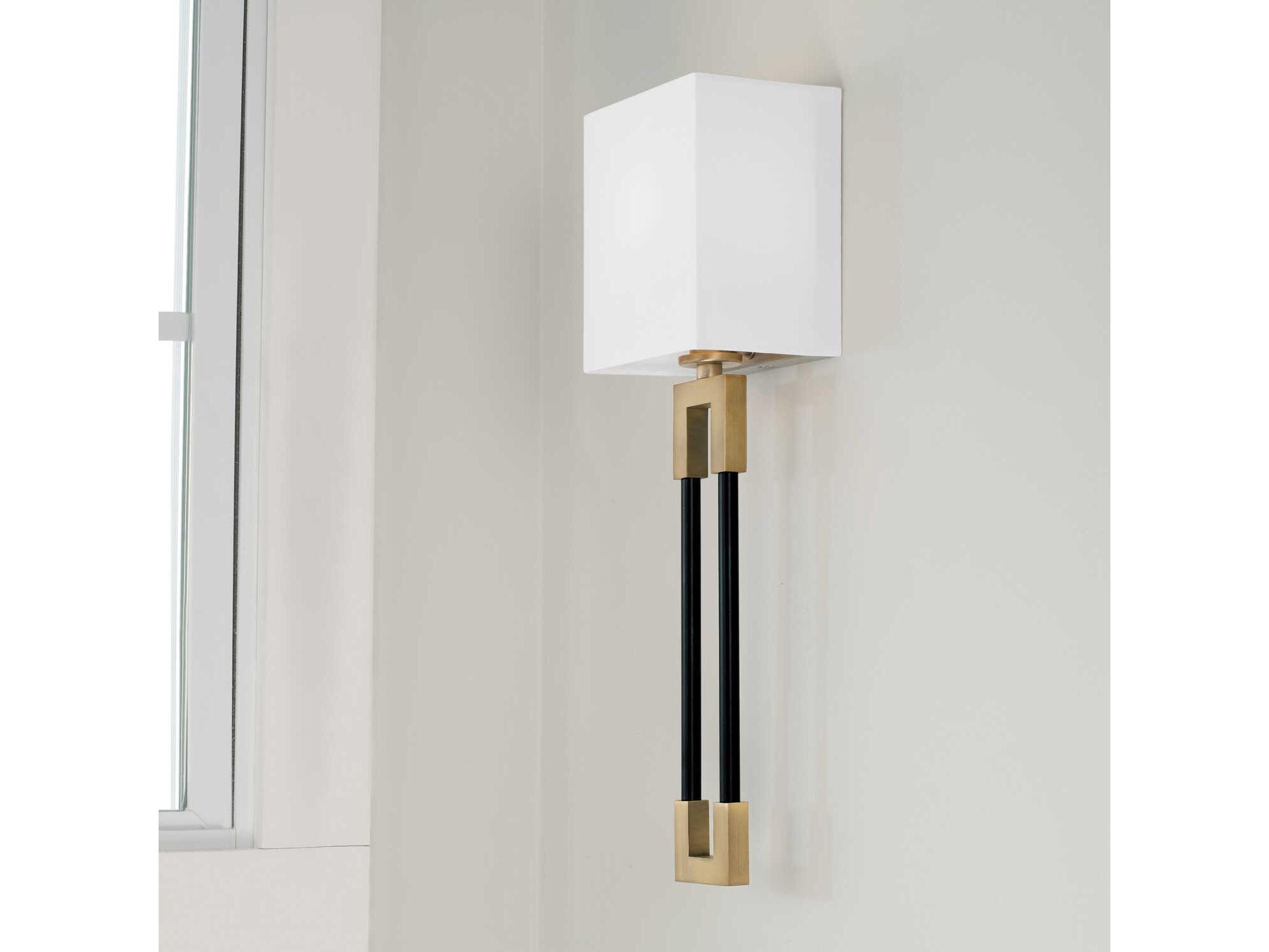 Capital Lighting Bleeker 1-Light Aged Brass And Black Wall Sconce