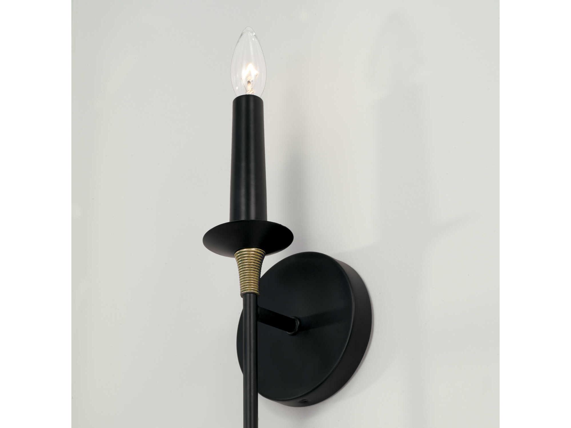 Capital Lighting Amara 1-Light Matte Black With Brass Wall Sconce