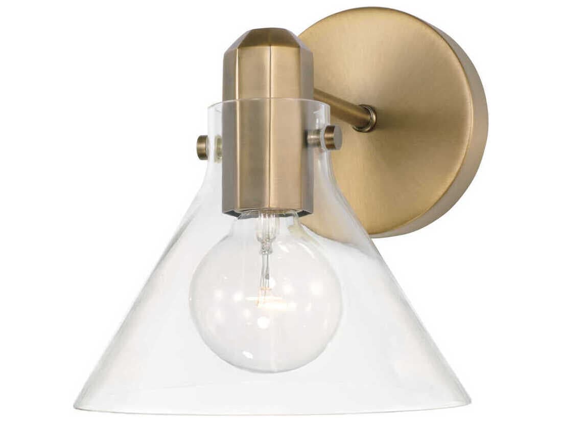 Capital Lighting Greer 1-Light Aged Brass Glass Wall Sconce