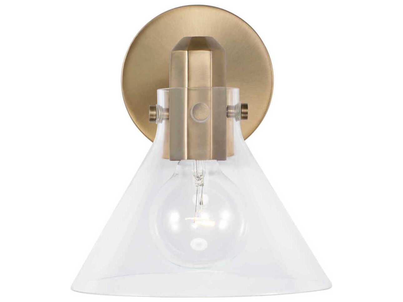 Capital Lighting Greer 1-Light Aged Brass Glass Wall Sconce
