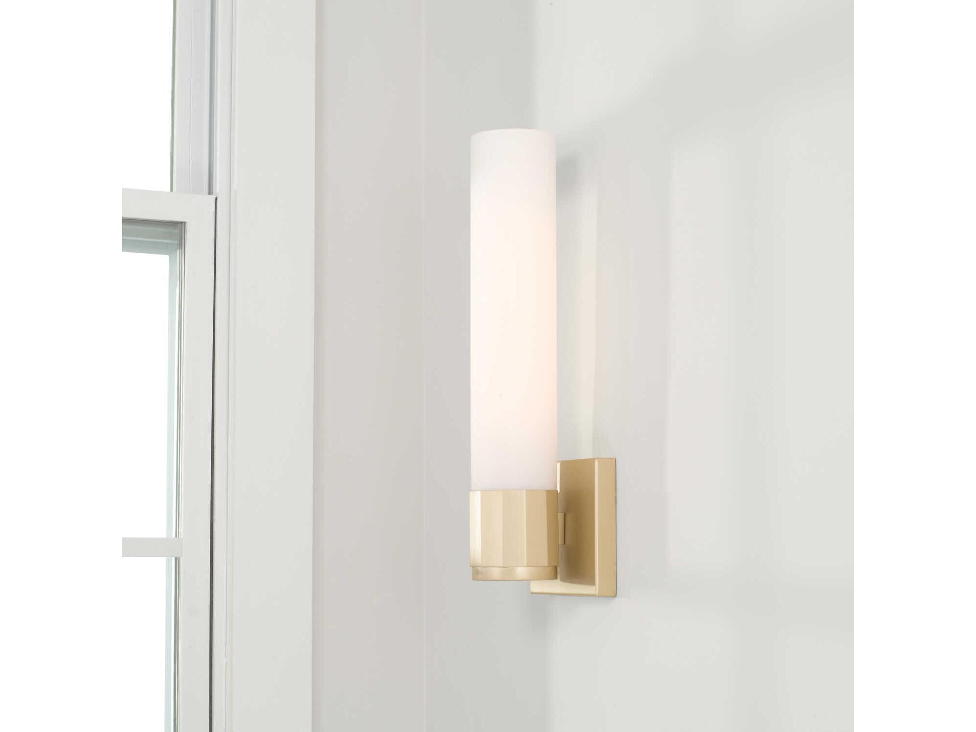 Capital Lighting Sutton 1-Light Soft Gold White Glass Wall Sconce