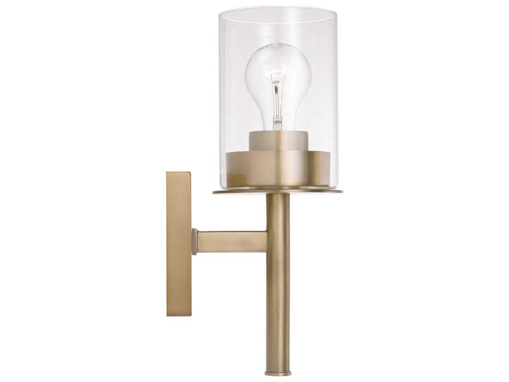 Capital Lighting Mason 1-Light Aged Brass Glass Wall Sconce