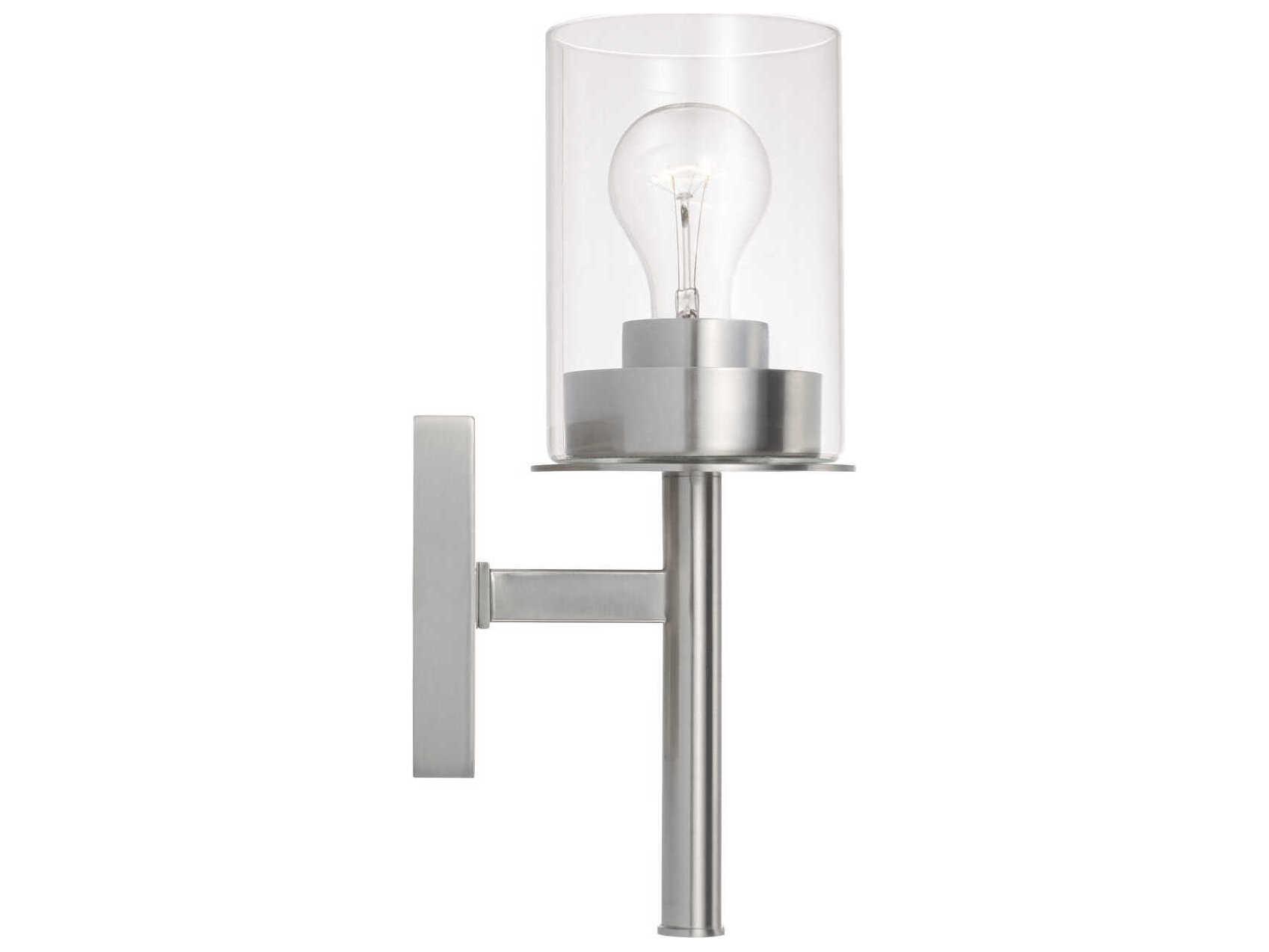 Capital Lighting Mason 1-Light Brushed Nickel Glass Wall Sconce