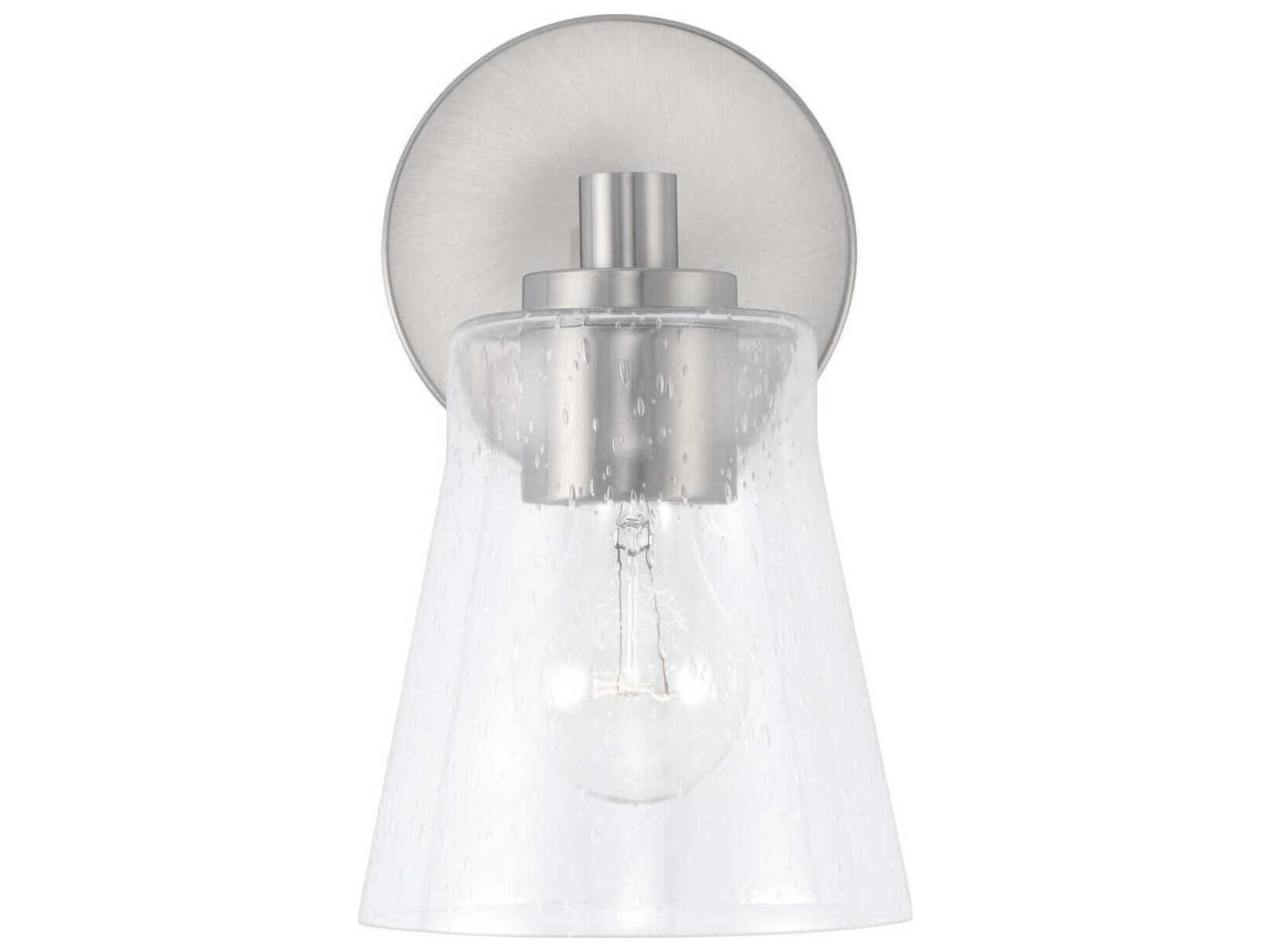 Capital Lighting Baker 1-Light Brushed Nickel Glass Wall Sconce