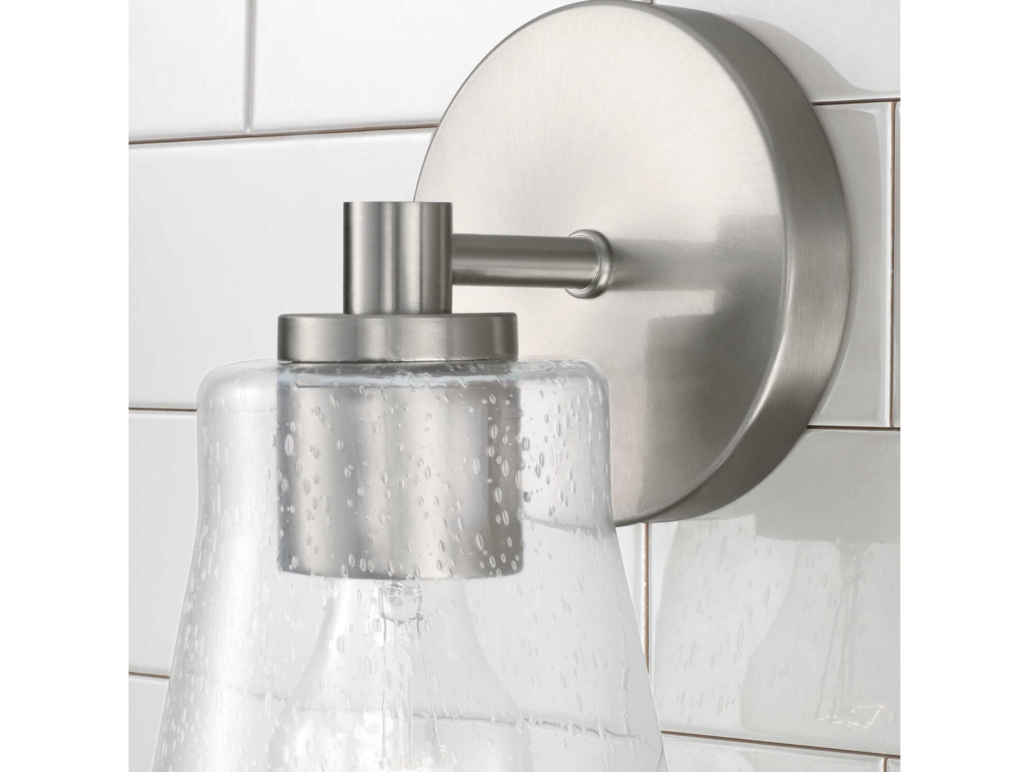 Capital Lighting Baker 1-Light Brushed Nickel Glass Wall Sconce