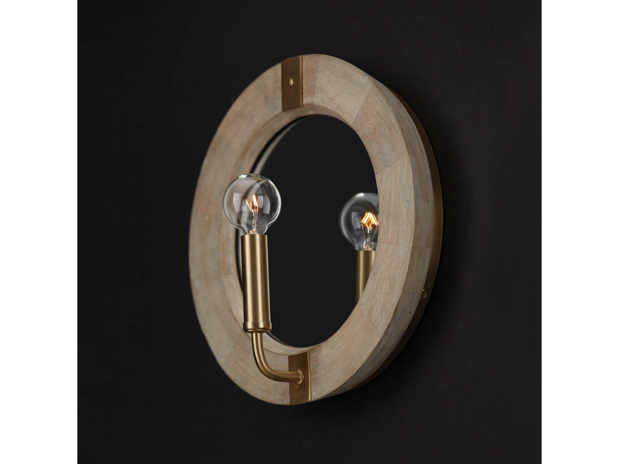 Capital Lighting Finn 1-Light White Wash Matte Brass Wood Wall Sconce
