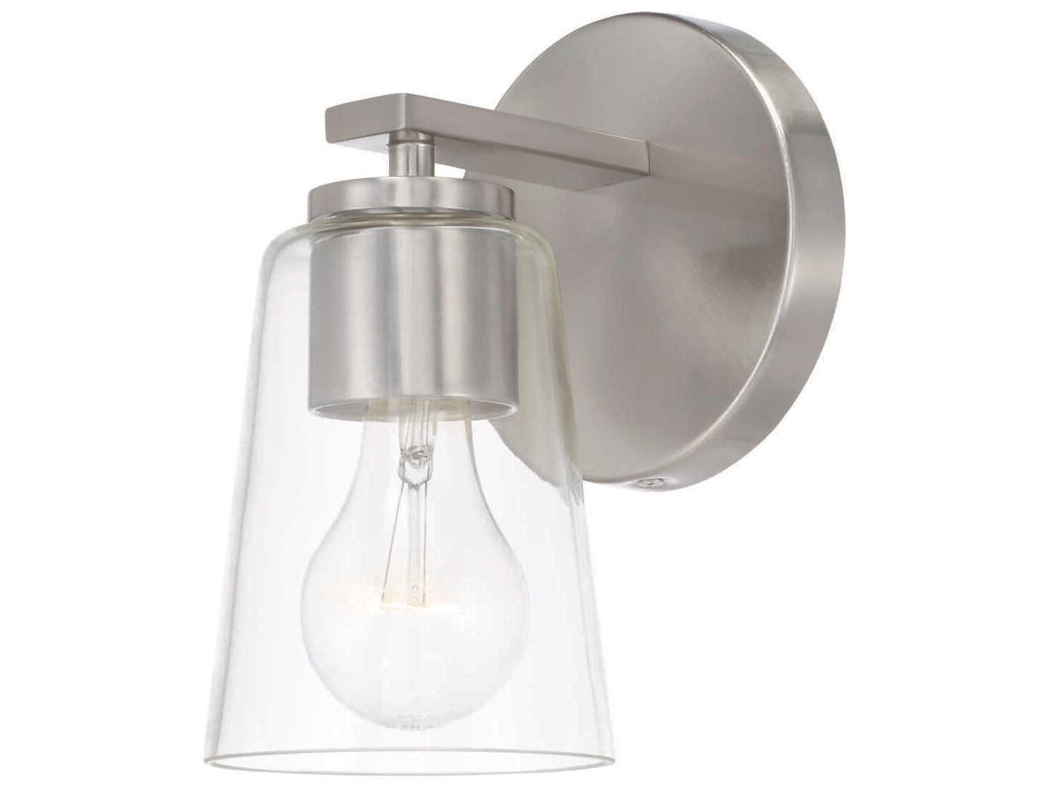 Capital Lighting Portman 1-Light Brushed Nickel Glass Wall Sconce