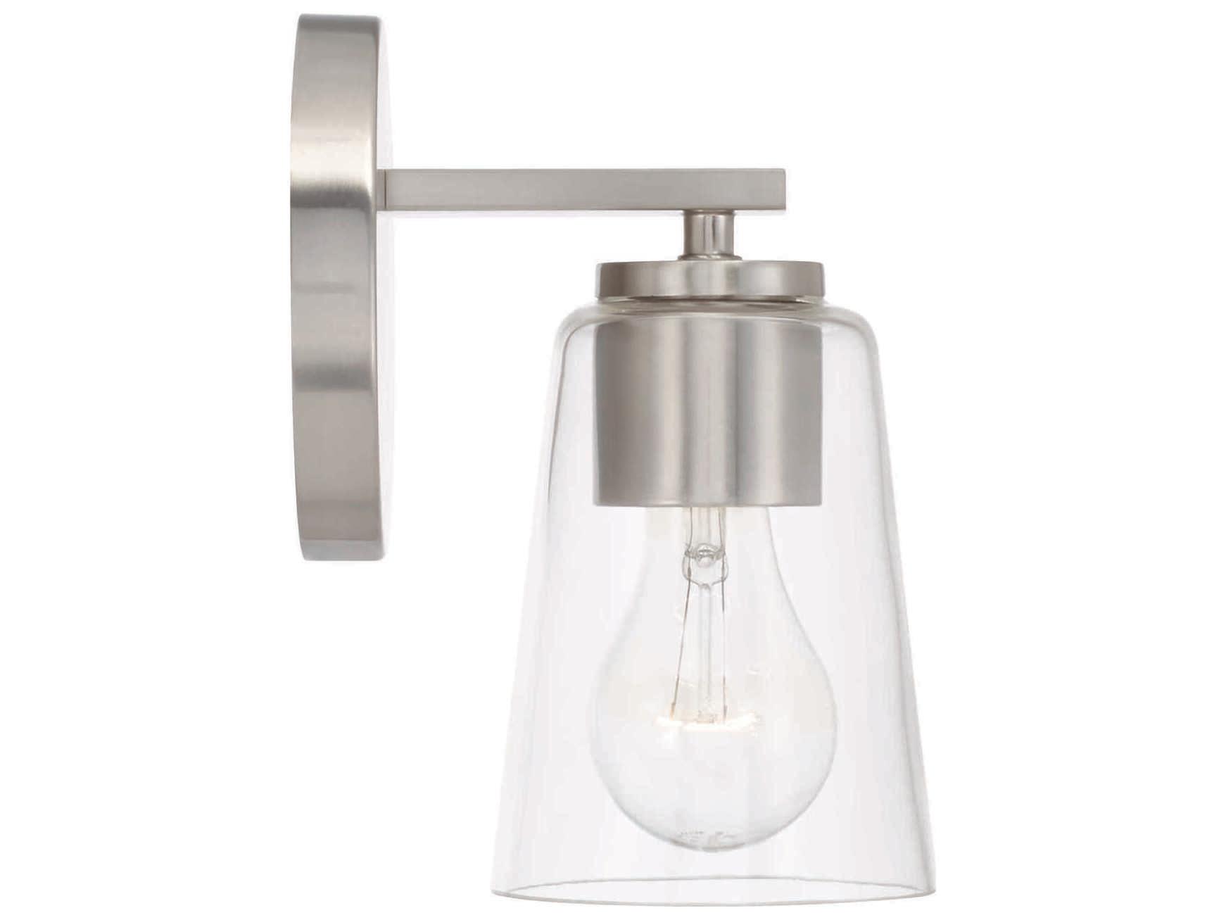 Capital Lighting Portman 1-Light Brushed Nickel Glass Wall Sconce
