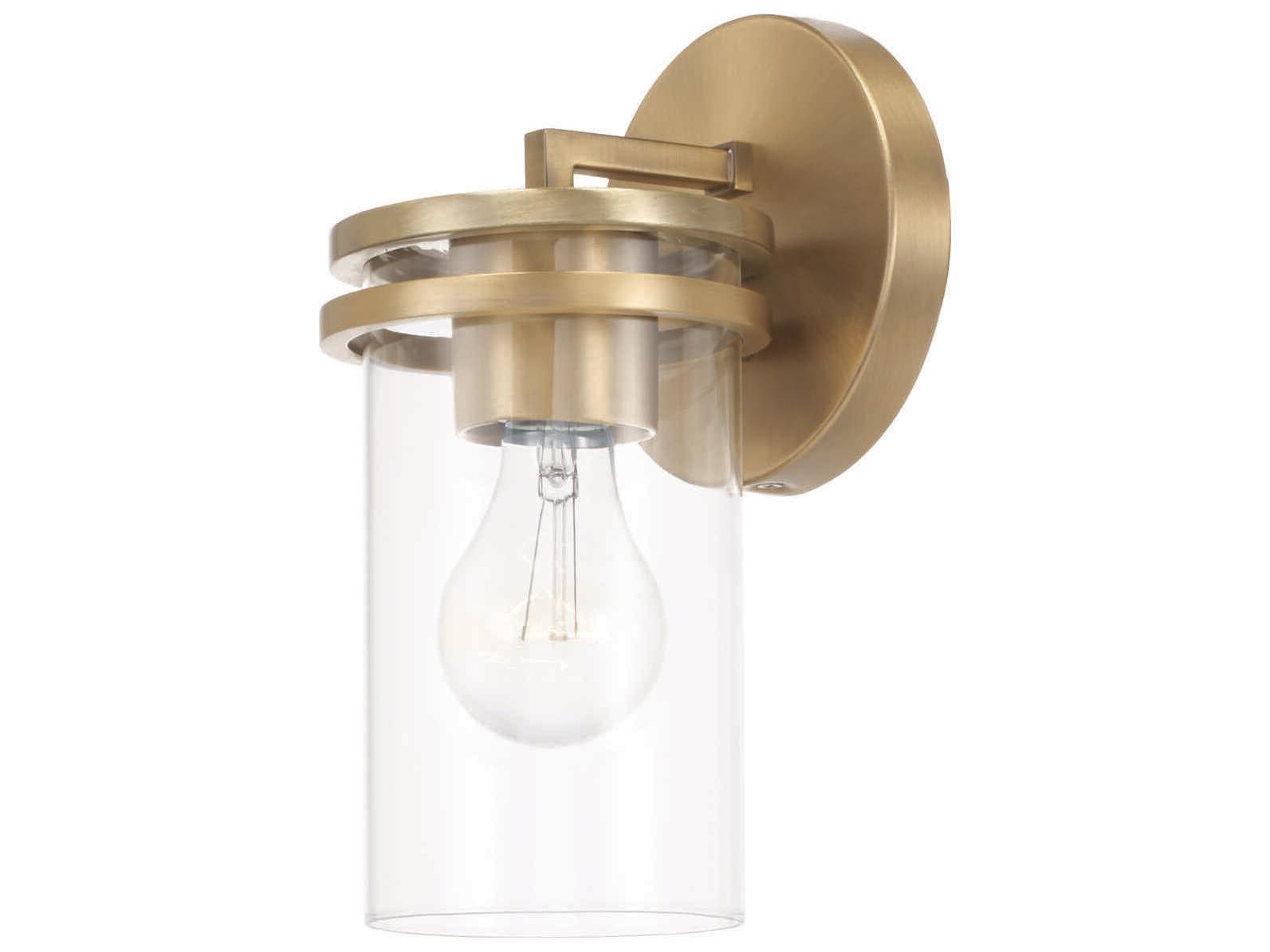 Capital Lighting Fuller 1-Light Aged Brass Glass Wall Sconce