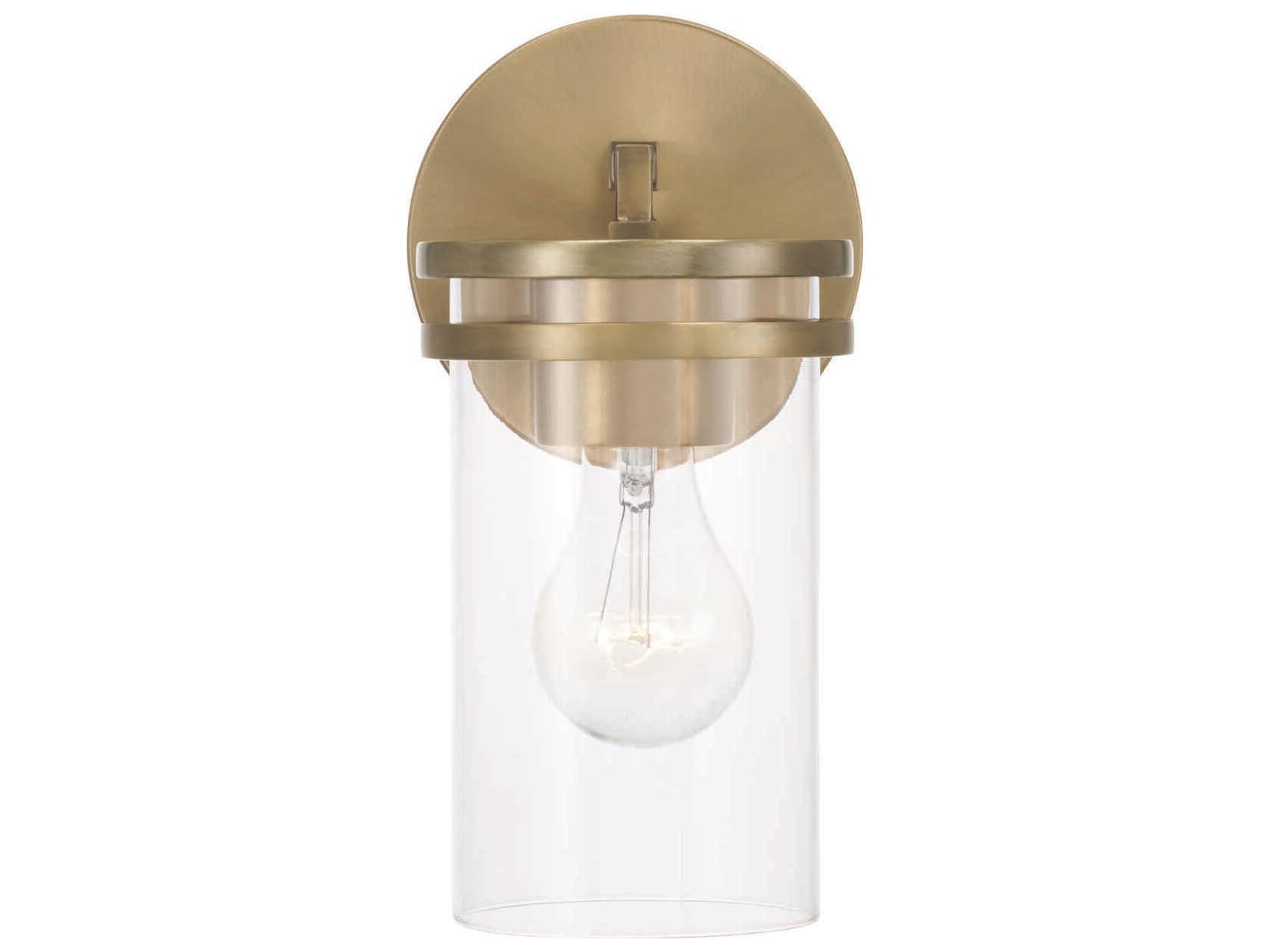 Capital Lighting Fuller 1-Light Aged Brass Glass Wall Sconce