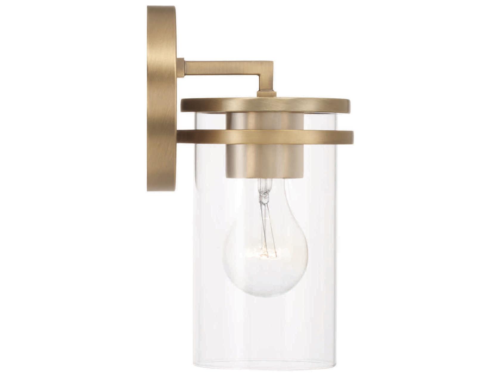 Capital Lighting Fuller 1-Light Aged Brass Glass Wall Sconce