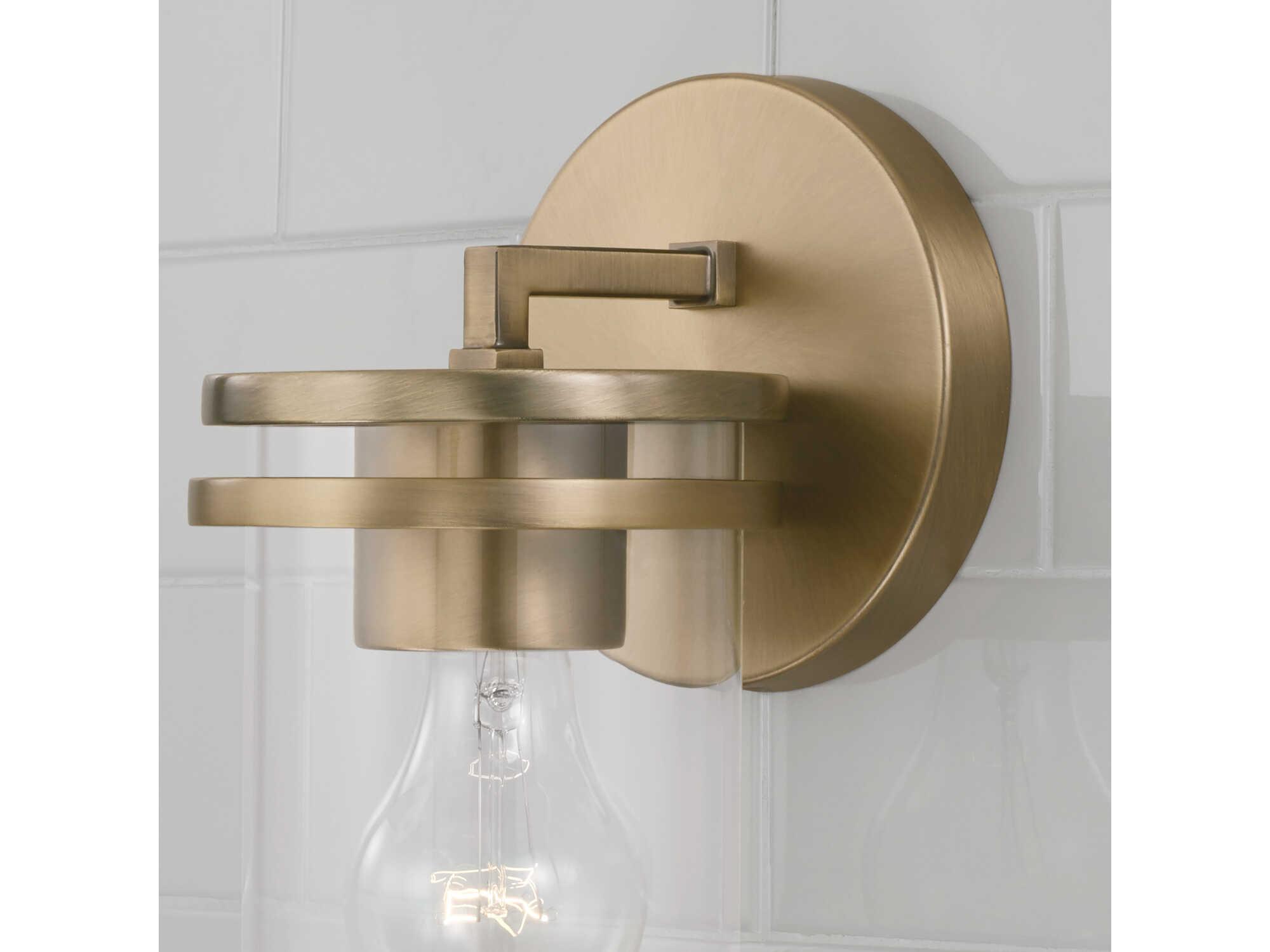 Capital Lighting Fuller 1-Light Aged Brass Glass Wall Sconce
