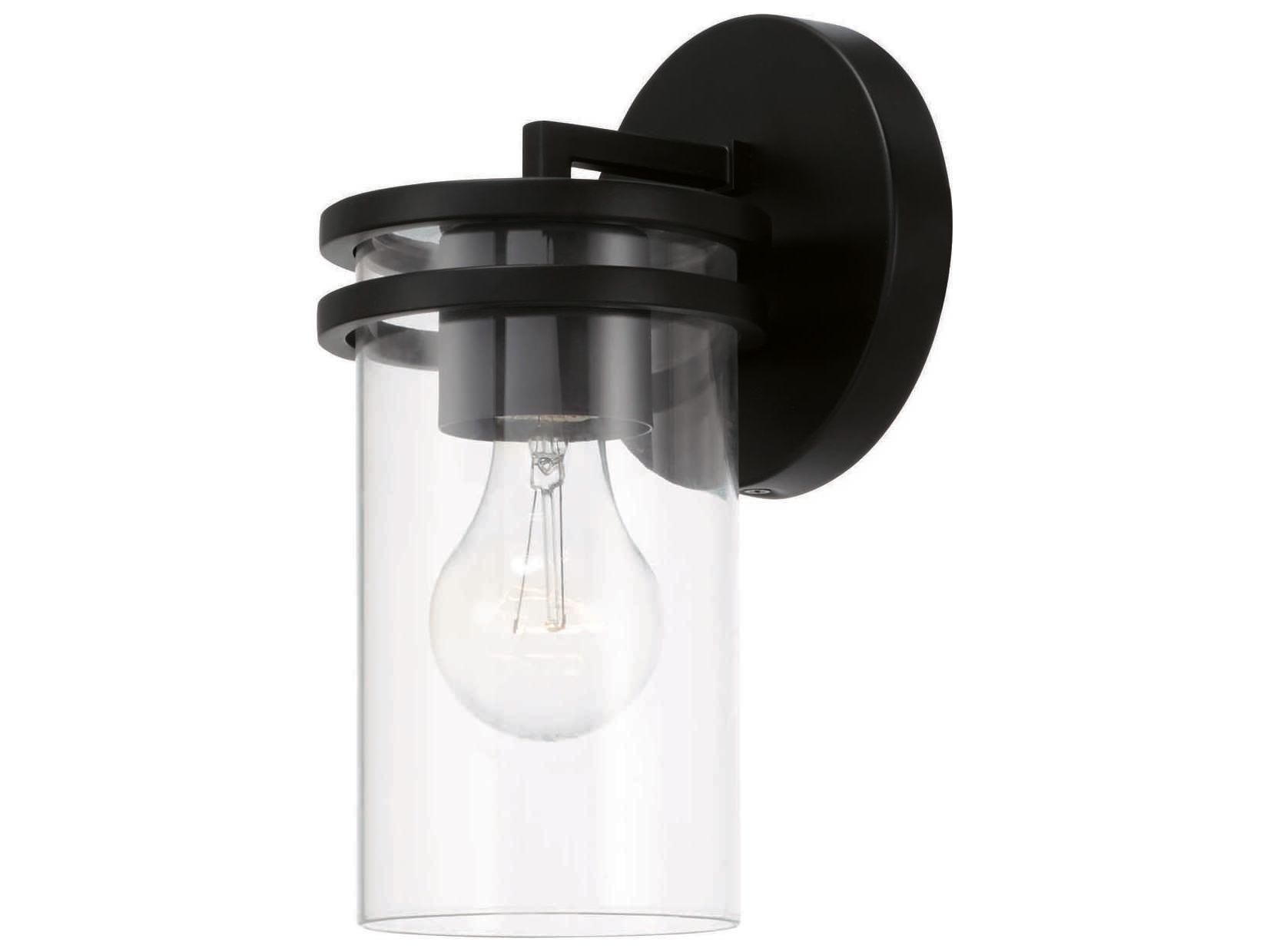 Capital Lighting Fuller 1-Light Matte Black Glass Wall Sconce
