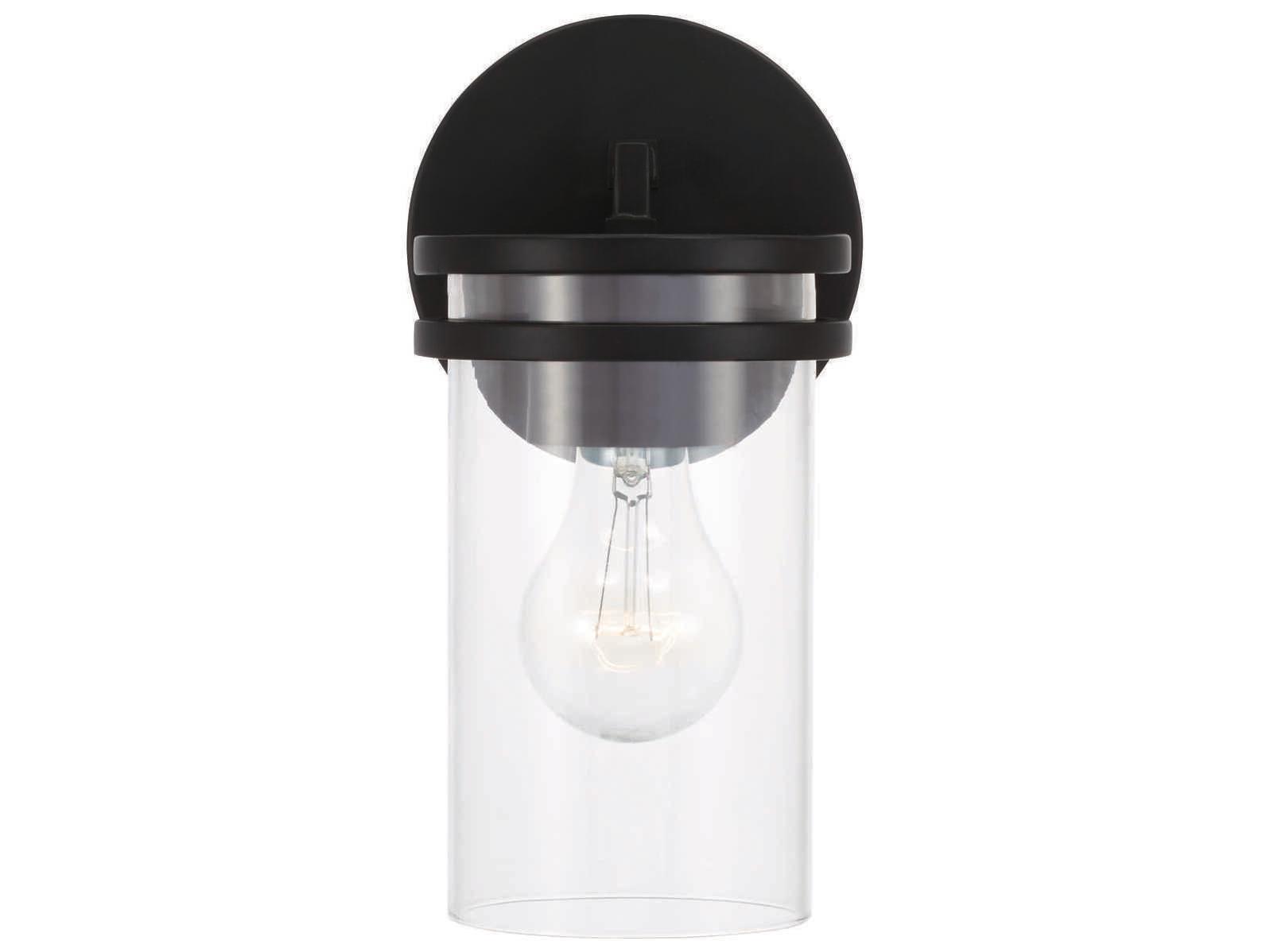 Capital Lighting Fuller 1-Light Matte Black Glass Wall Sconce