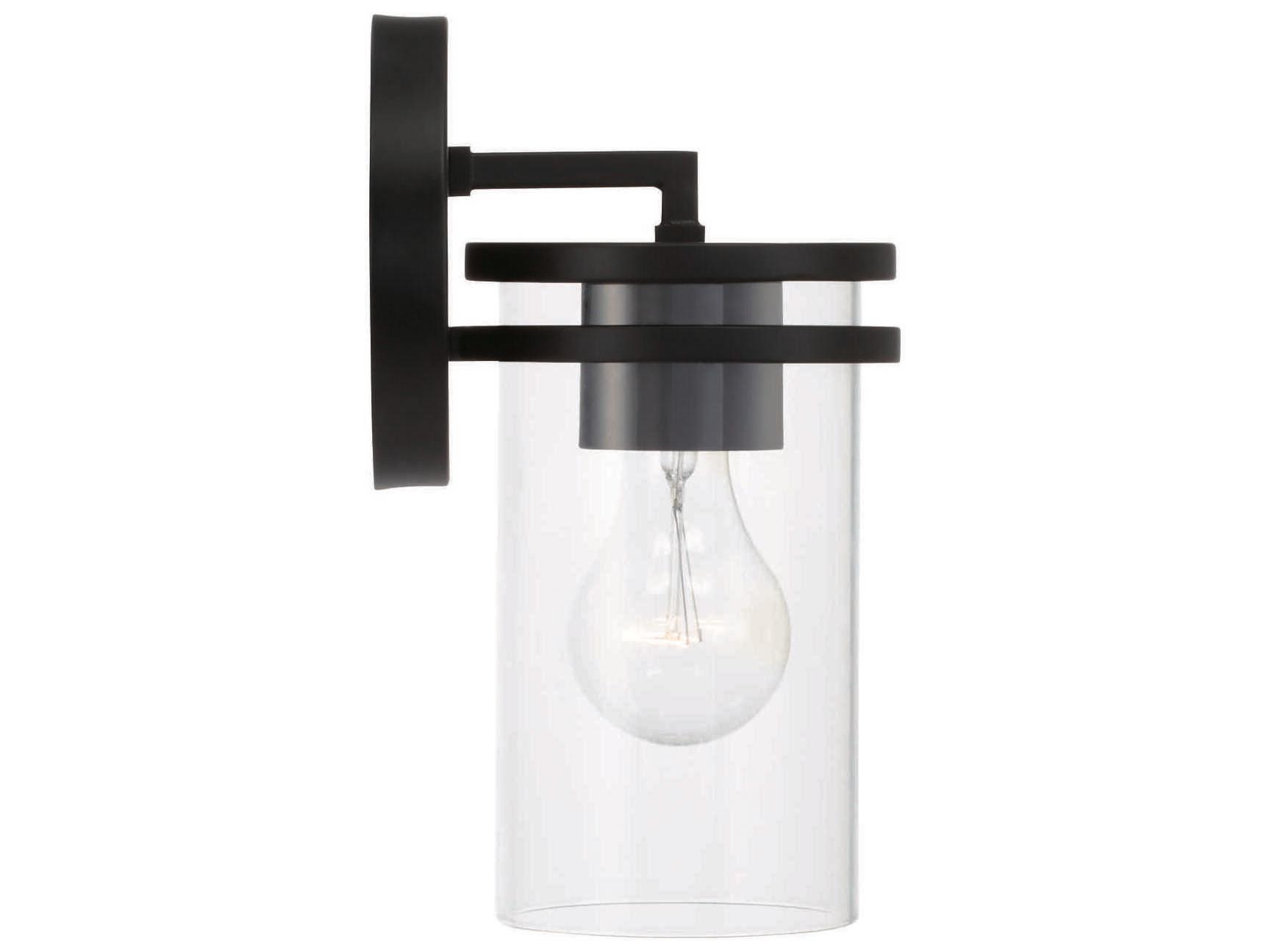 Capital Lighting Fuller 1-Light Matte Black Glass Wall Sconce