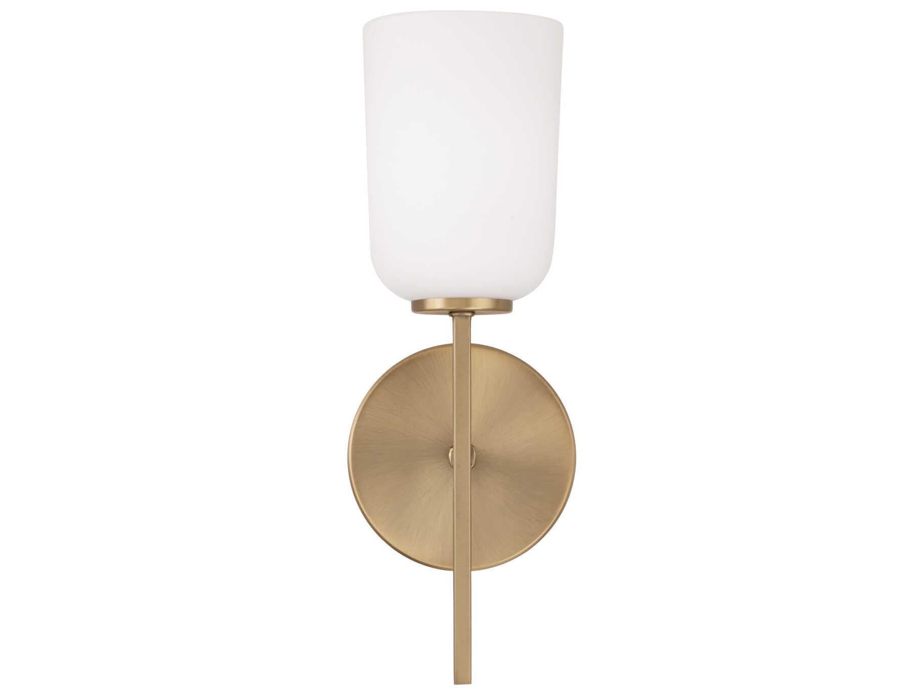 Capital Lighting Lawson 1-Light Aged Brass Glass Wall Sconce
