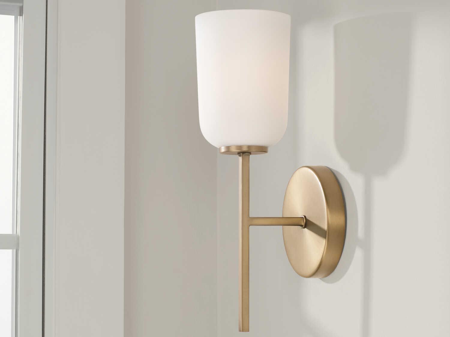Capital Lighting Lawson 1-Light Aged Brass Glass Wall Sconce