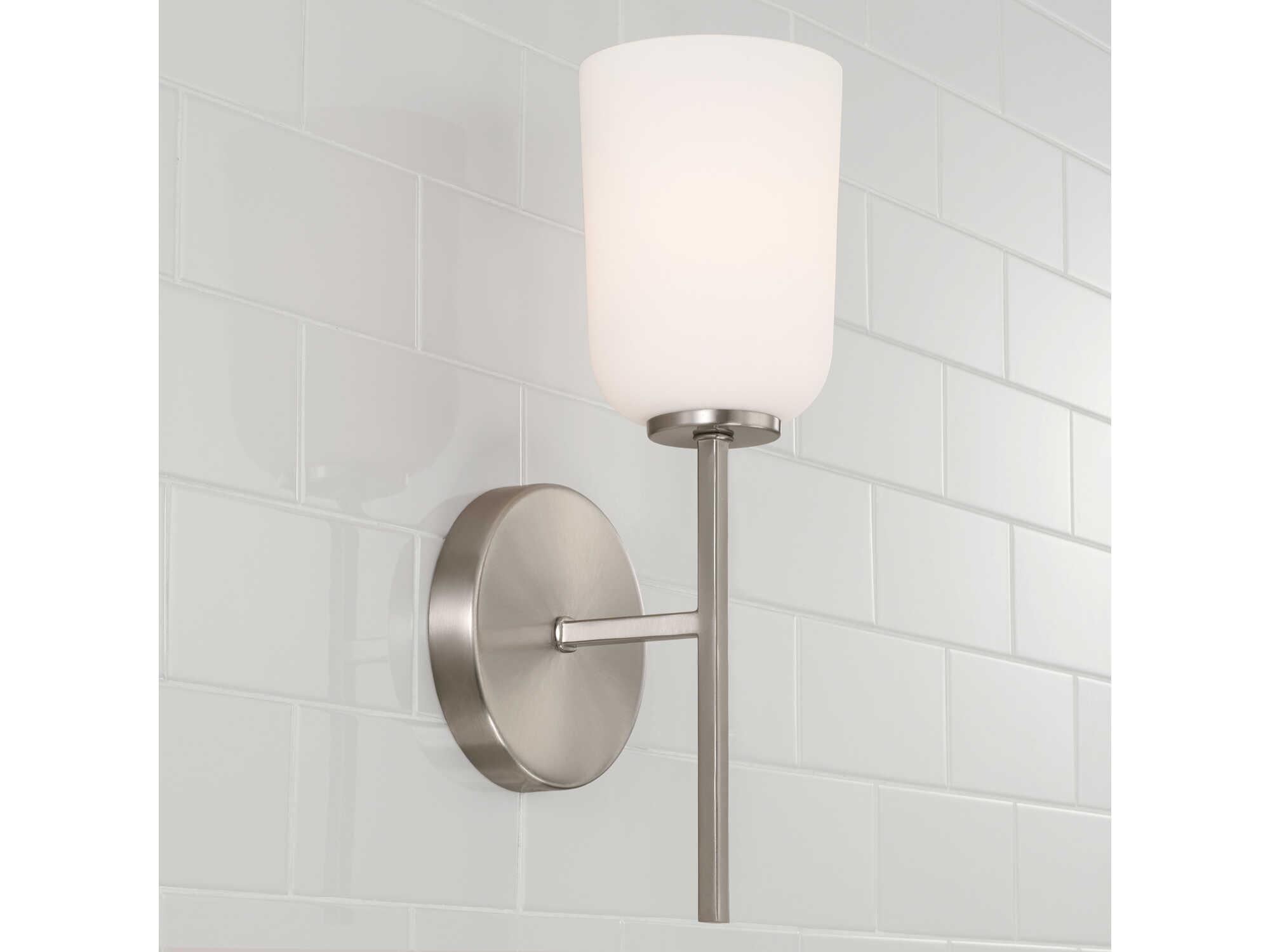 Capital Lighting Lawson 1-Light Brushed Nickel Glass Wall Sconce