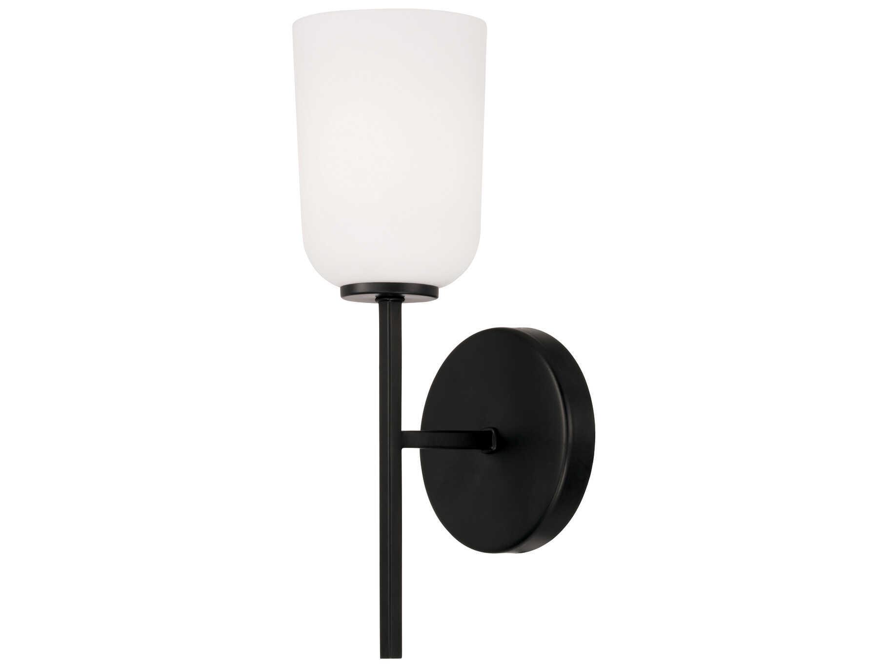 Capital Lighting Lawson 1-Light Matte Black Glass Wall Sconce